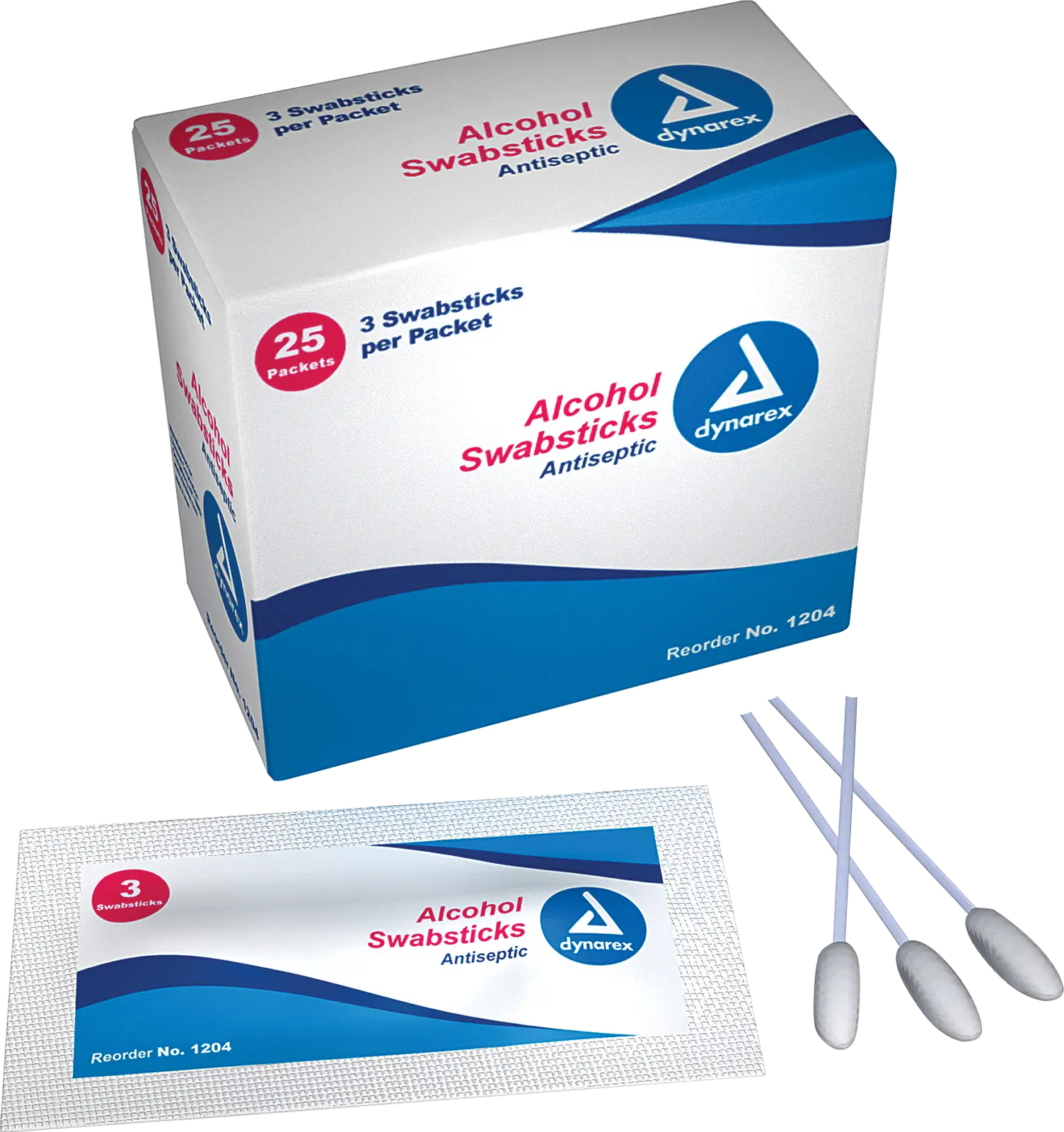Dynarex Alcohol Swabstick 3-Pack with 70% Isopropyl Alcohol