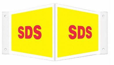 Hazardous SDS Wall Sign - Yellow, 8" x 18"
