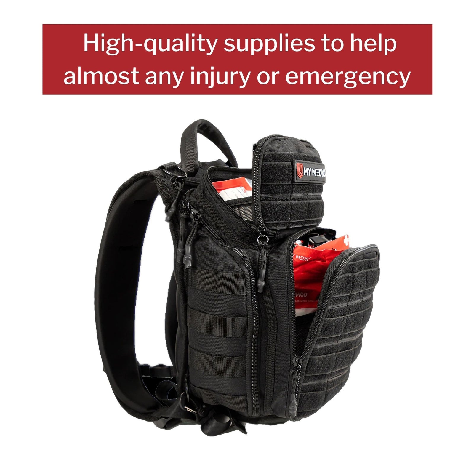 My Medic RECON Standard First Aid Kit in Black Nylon Backpack