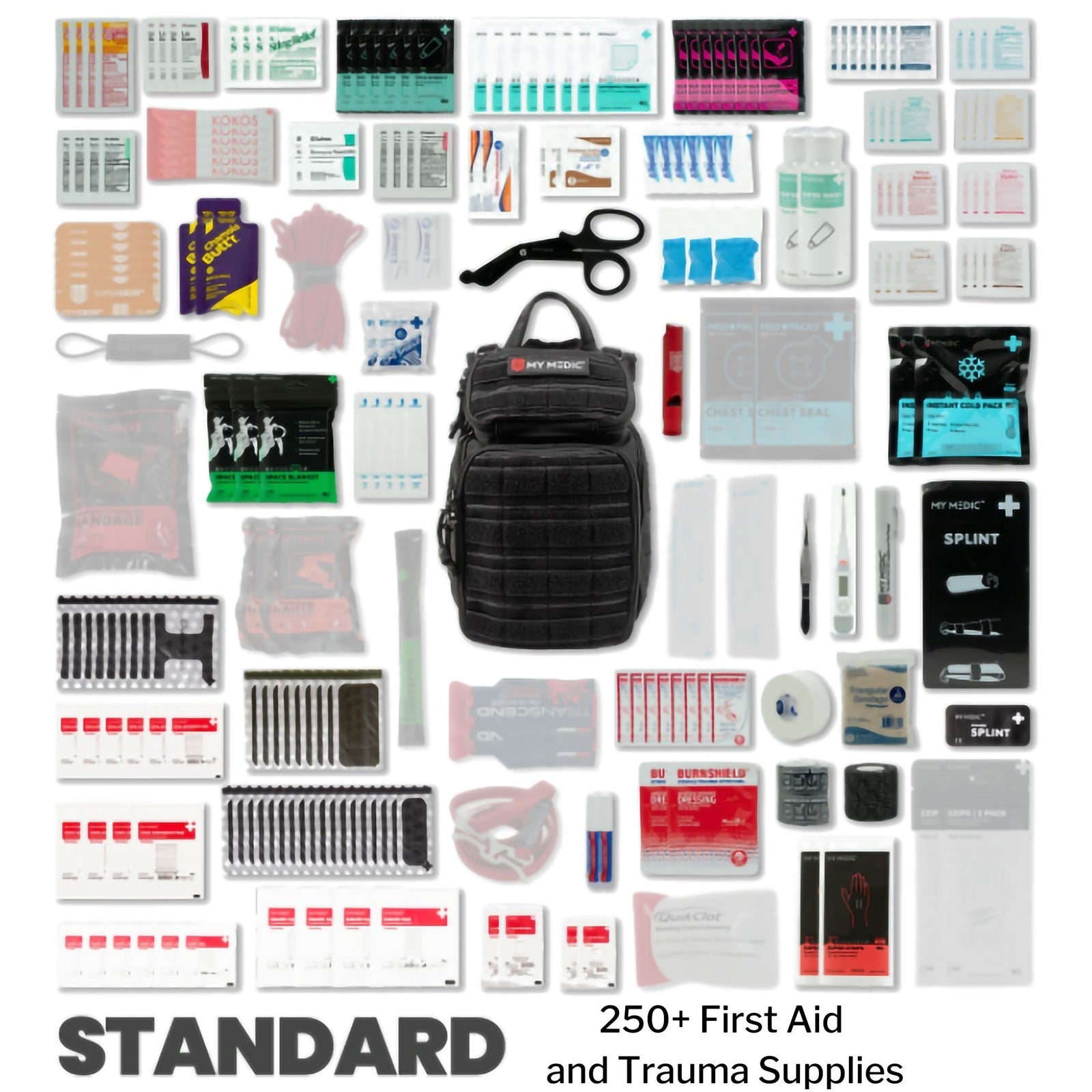 My Medic RECON Standard First Aid Kit in Black Nylon Backpack