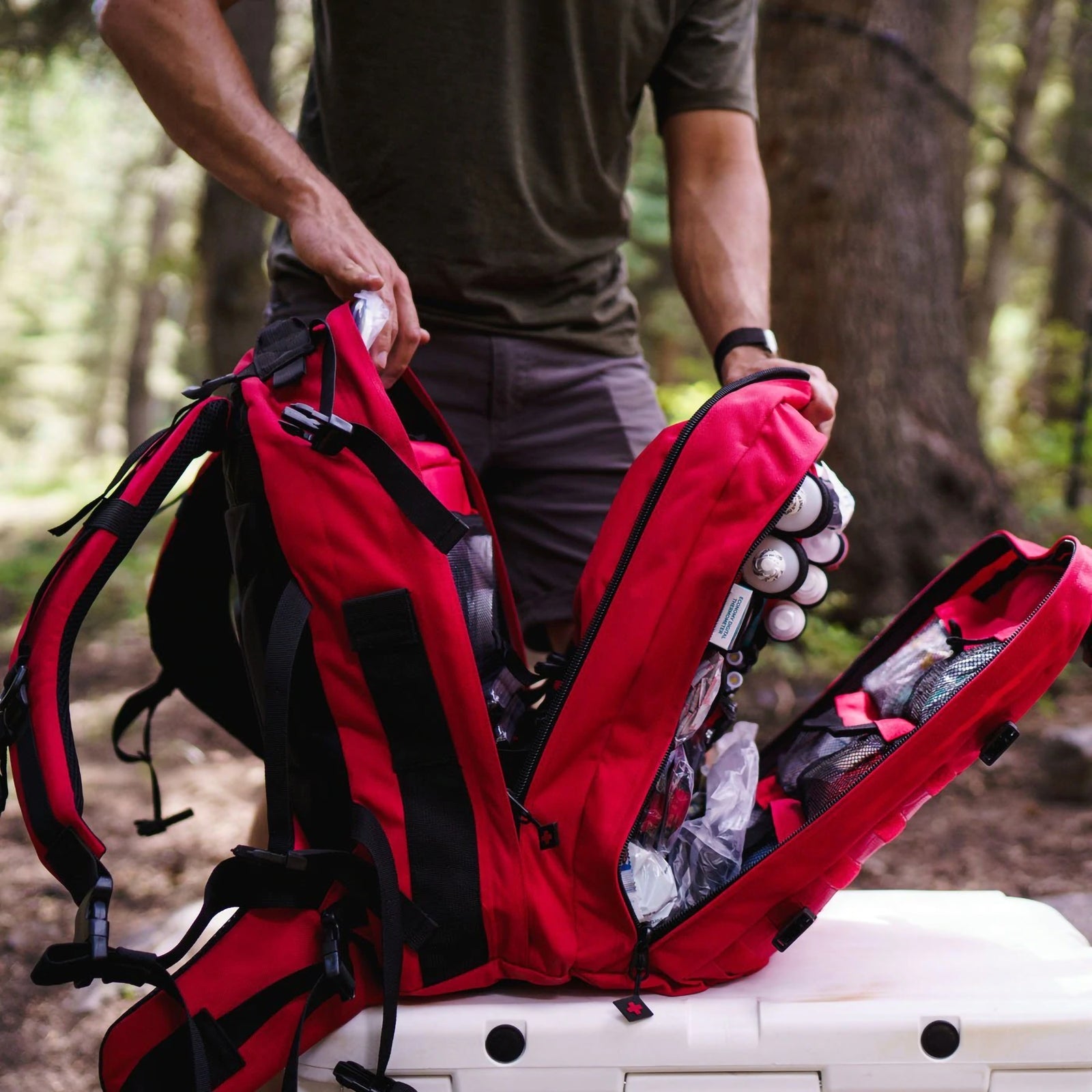 My Medic The MEDIC Pro First Aid Kit - 10 Person Red Nylon Backpack