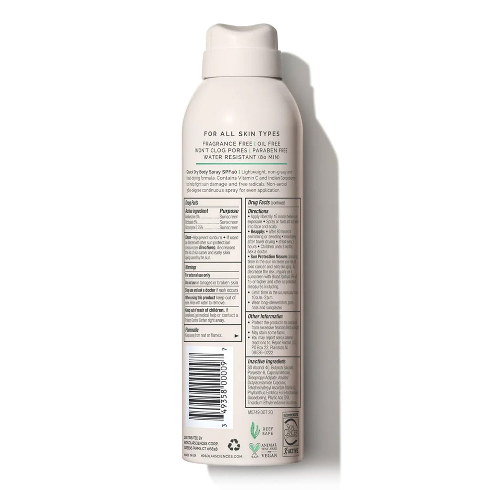 MDSolarSciences Quick Dry Body Spray SPF 40
