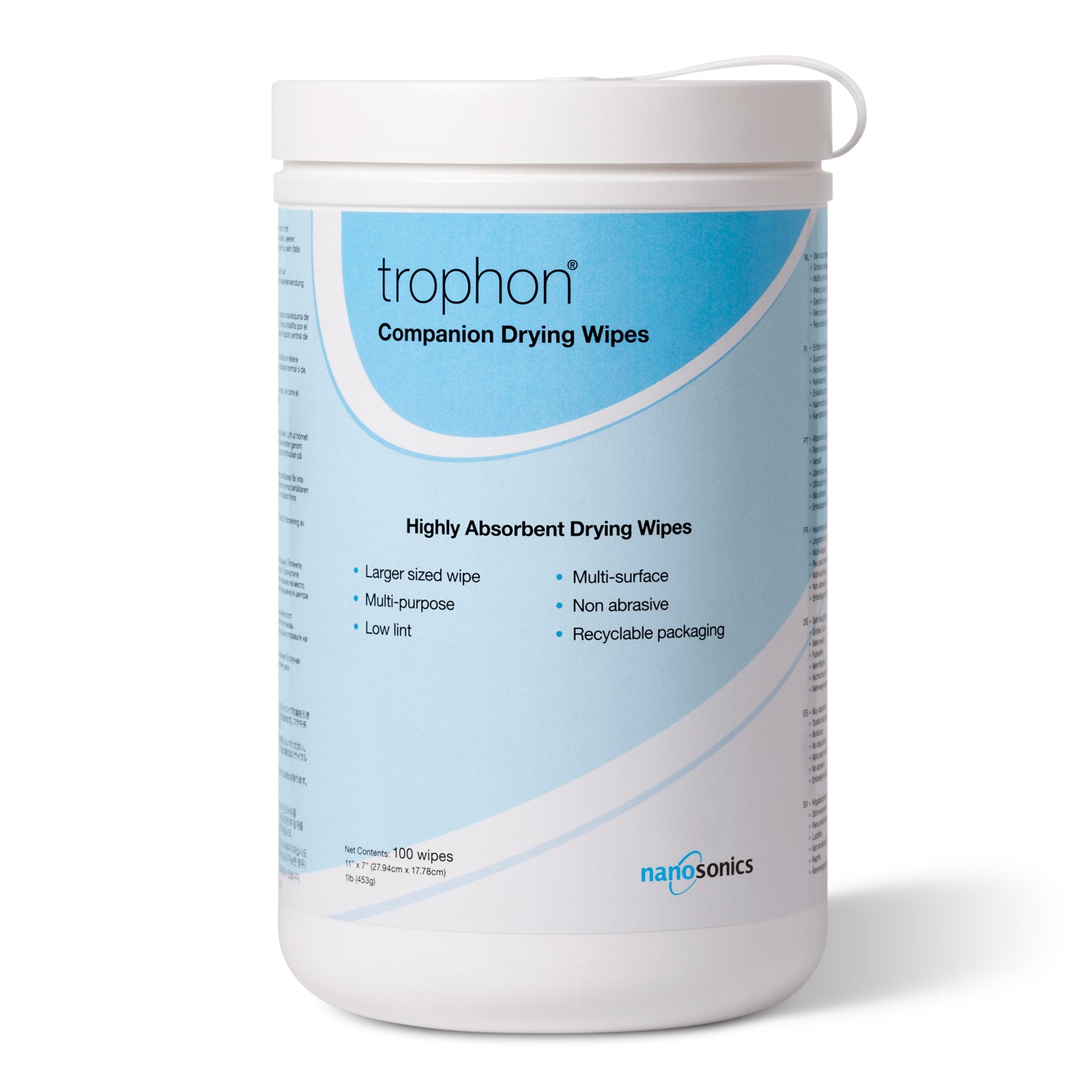 trophon® Companion Drying Wipes for trophon®2 Ultrasound Probe - Case of 6 (100 Count)