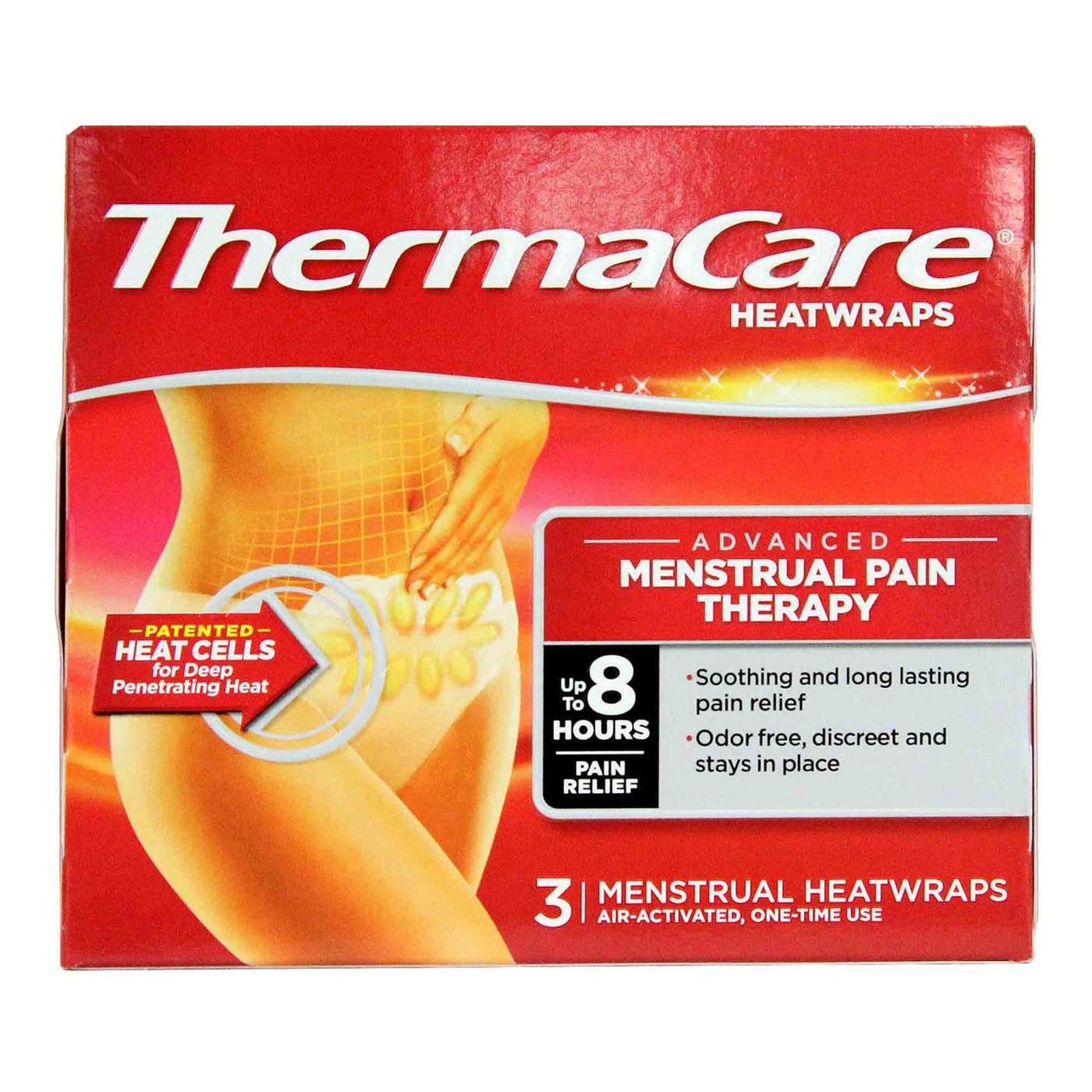 ThermaCare Menstrual Pain Therapy HeatWraps, 3 Count