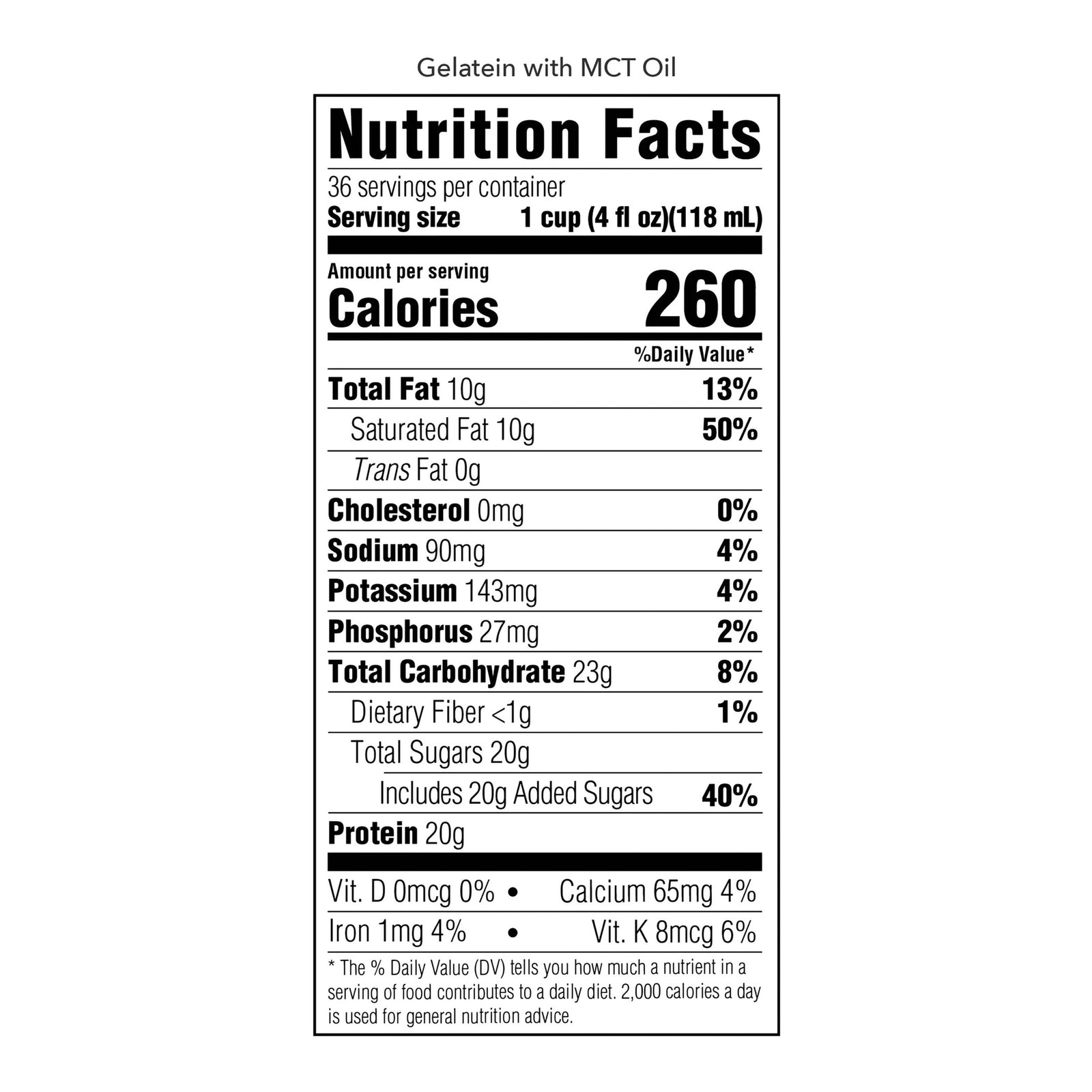 Gelatein MCT Peach Mango Flavor Oral Supplement Gel 4 oz Cup