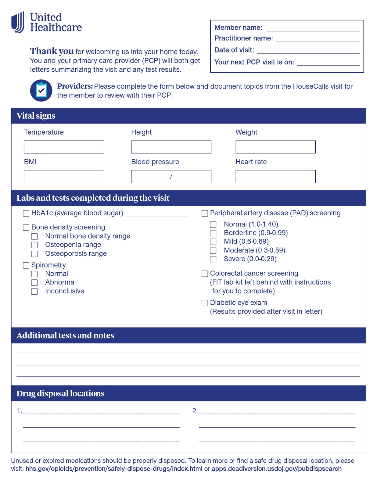 Signigyhealth PCP Screening Checklist Form 8x10 Inch - Case of 12