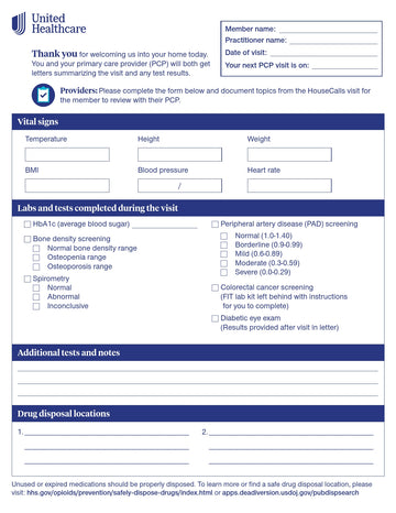 Signigyhealth PCP Screening Checklist Form 8x10 Inch - Case of 12