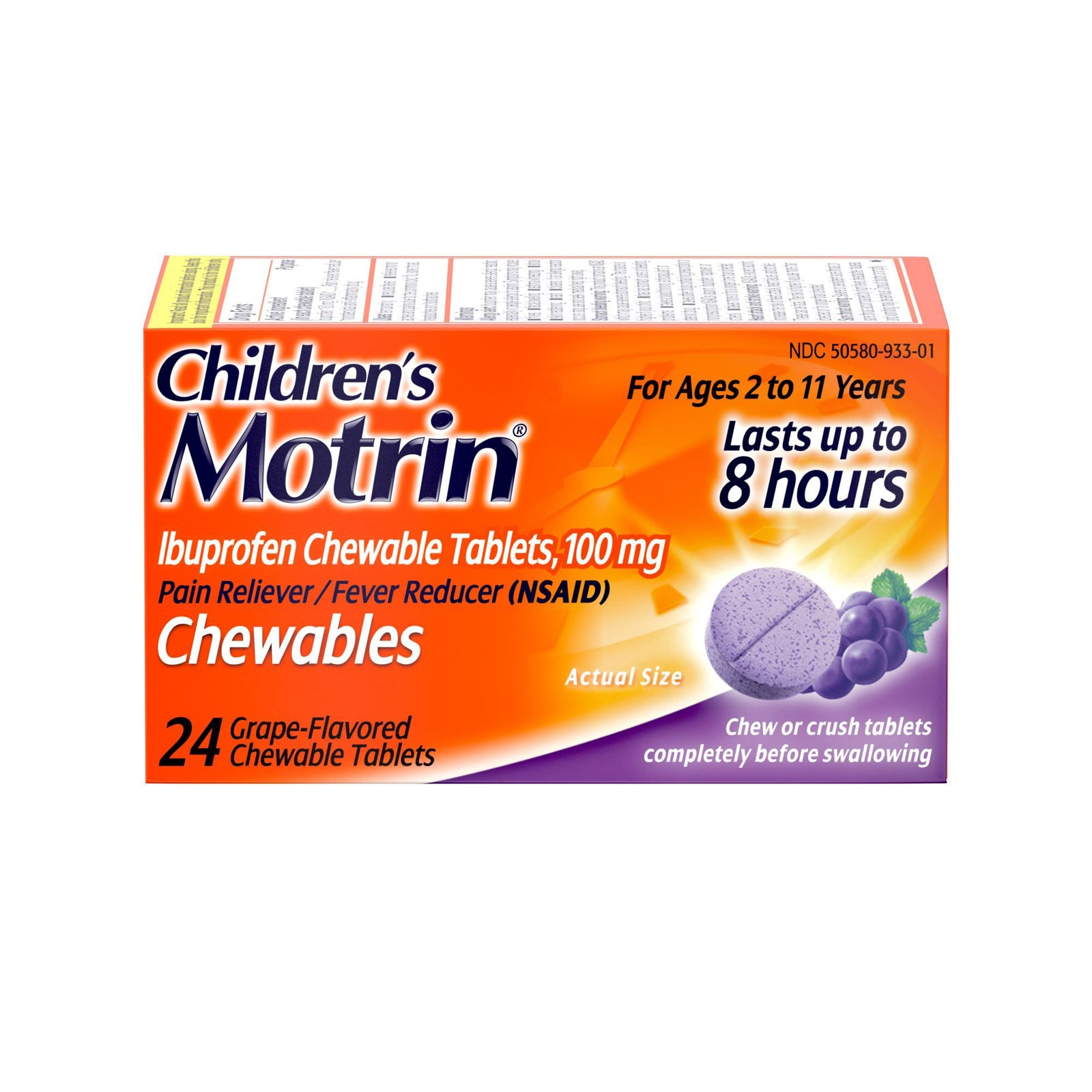 Children's Pain Relief Motrin® 100 mg Ibuprofen Chewable Tablets