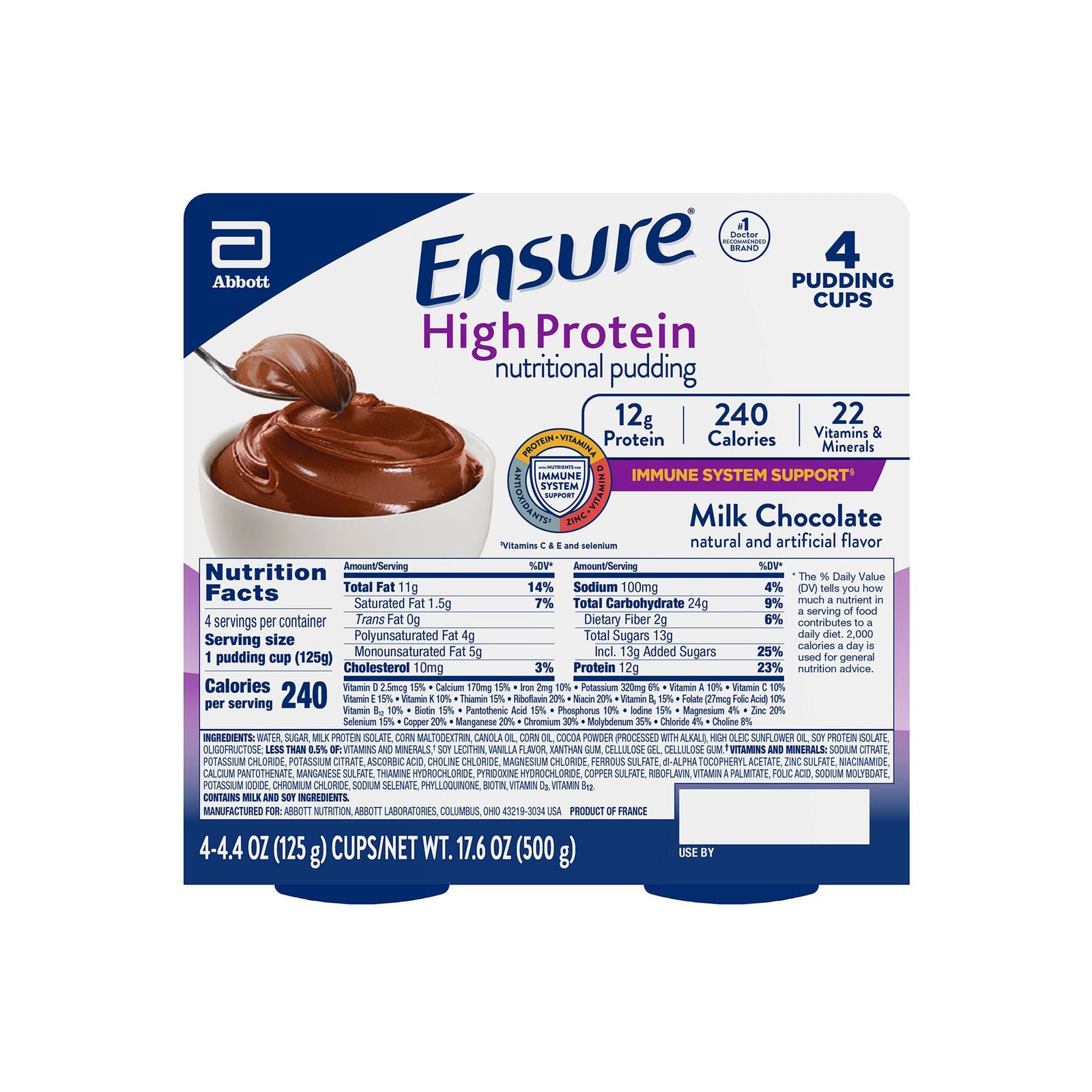 Ensure High Protein Milk Chocolate Pudding Cup, 125 g