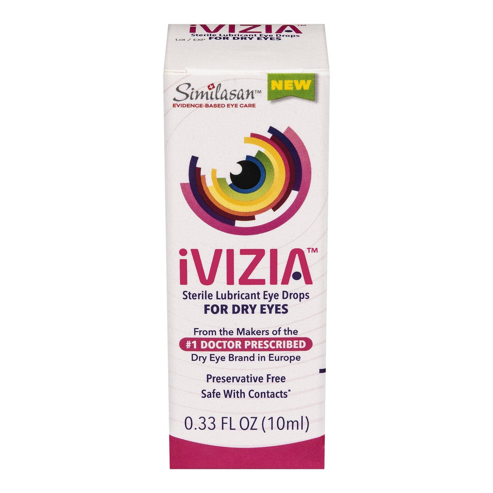iVIZIA Sterile Lubricant Eye Drops for Dry Eyes, 0.33 fl oz (10 mL)