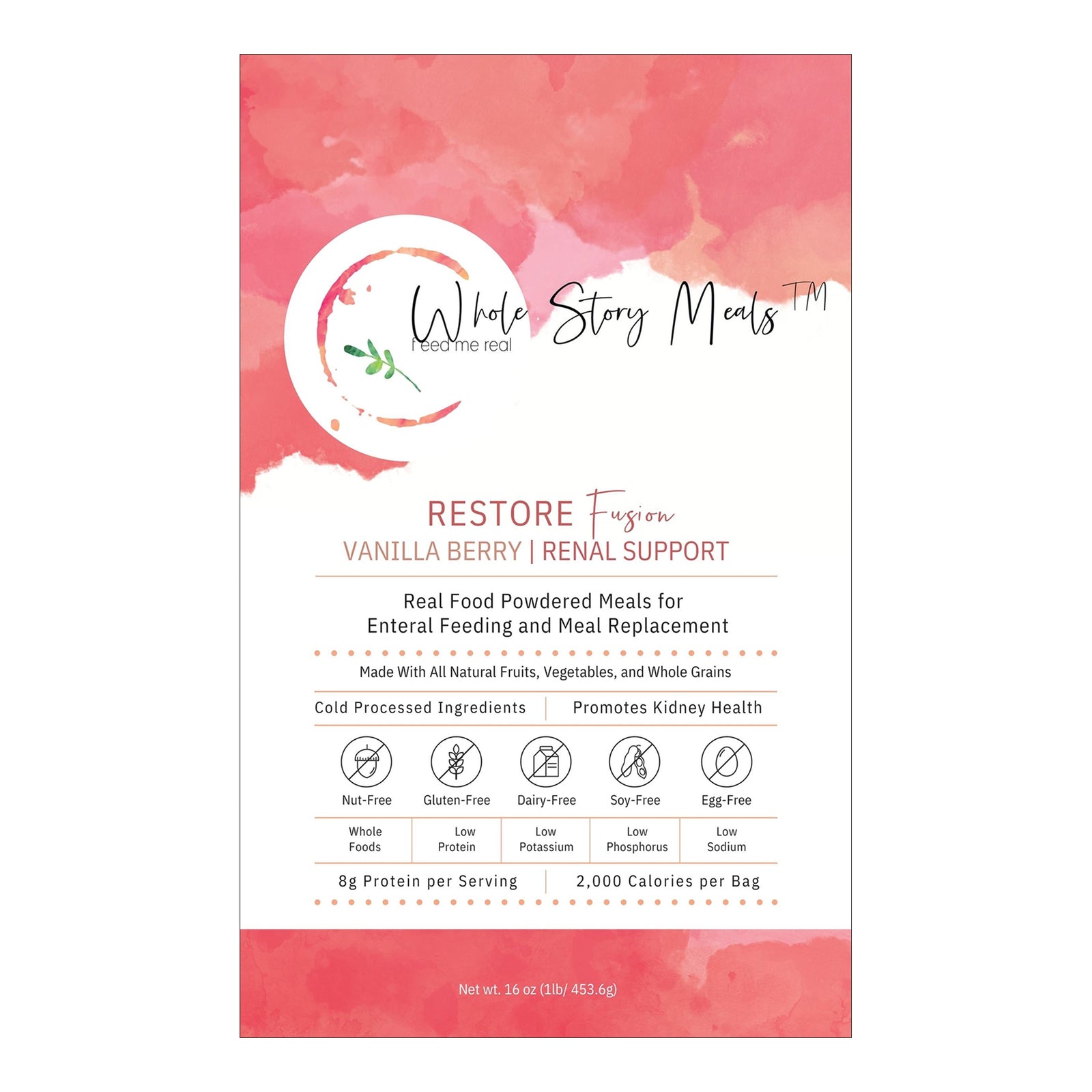 Restore Fusion Renal Support Vanilla Berry Flavor Powder 16 oz. Pouch