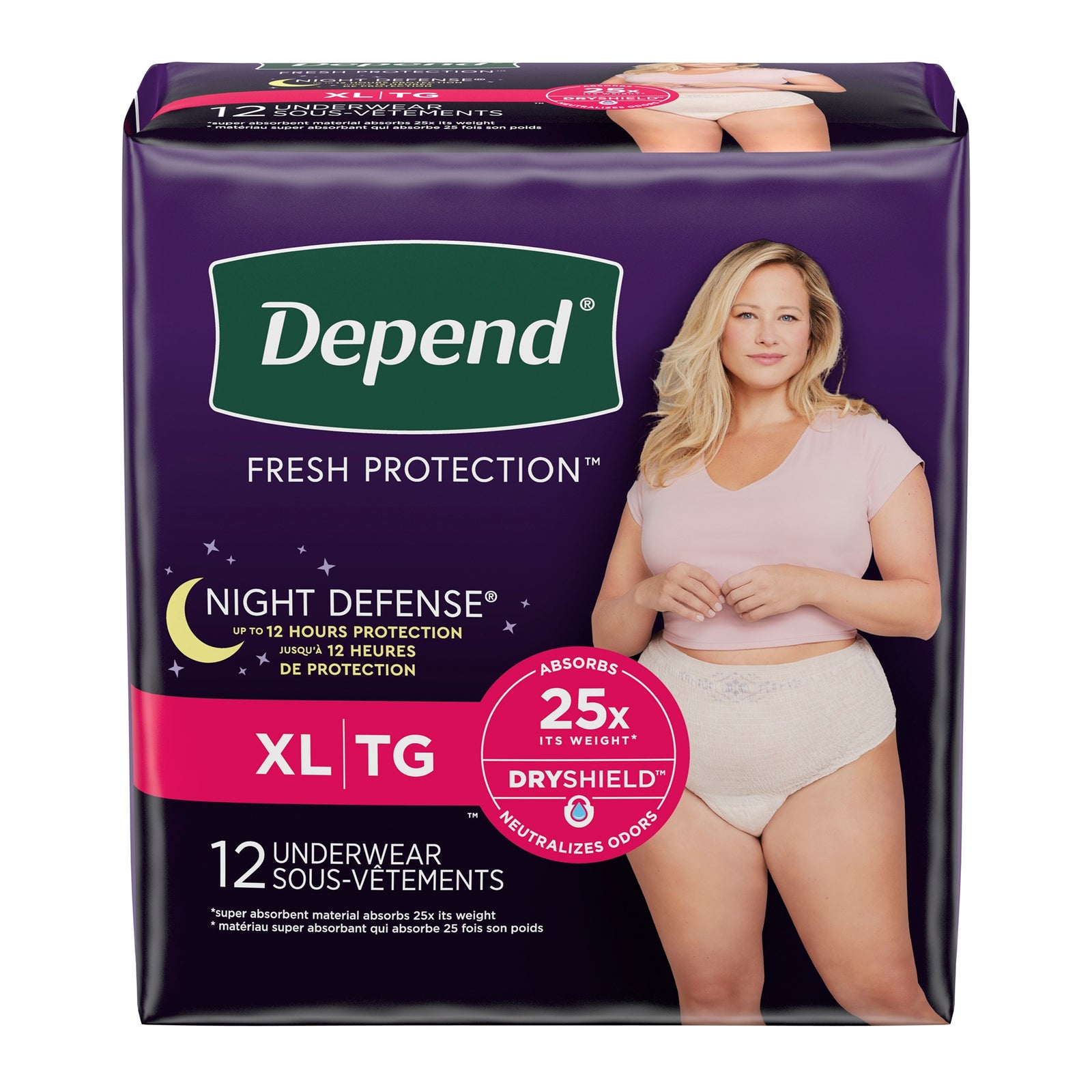 Depend Night Defense Pull On Absorbent Underwear