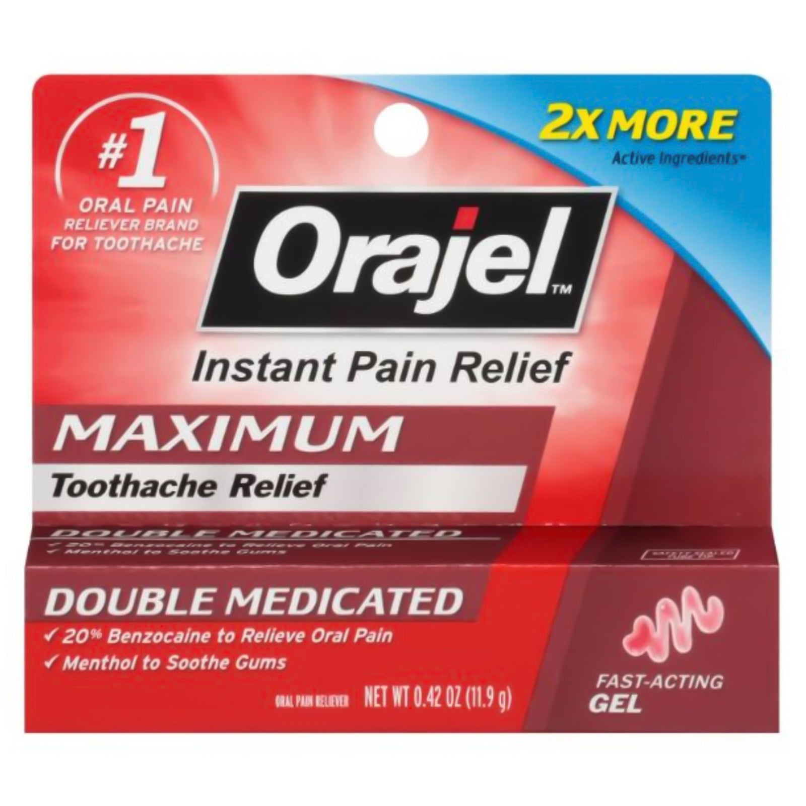 Orajel 2X 20% Benzocaine Oral Gel 0.25 oz