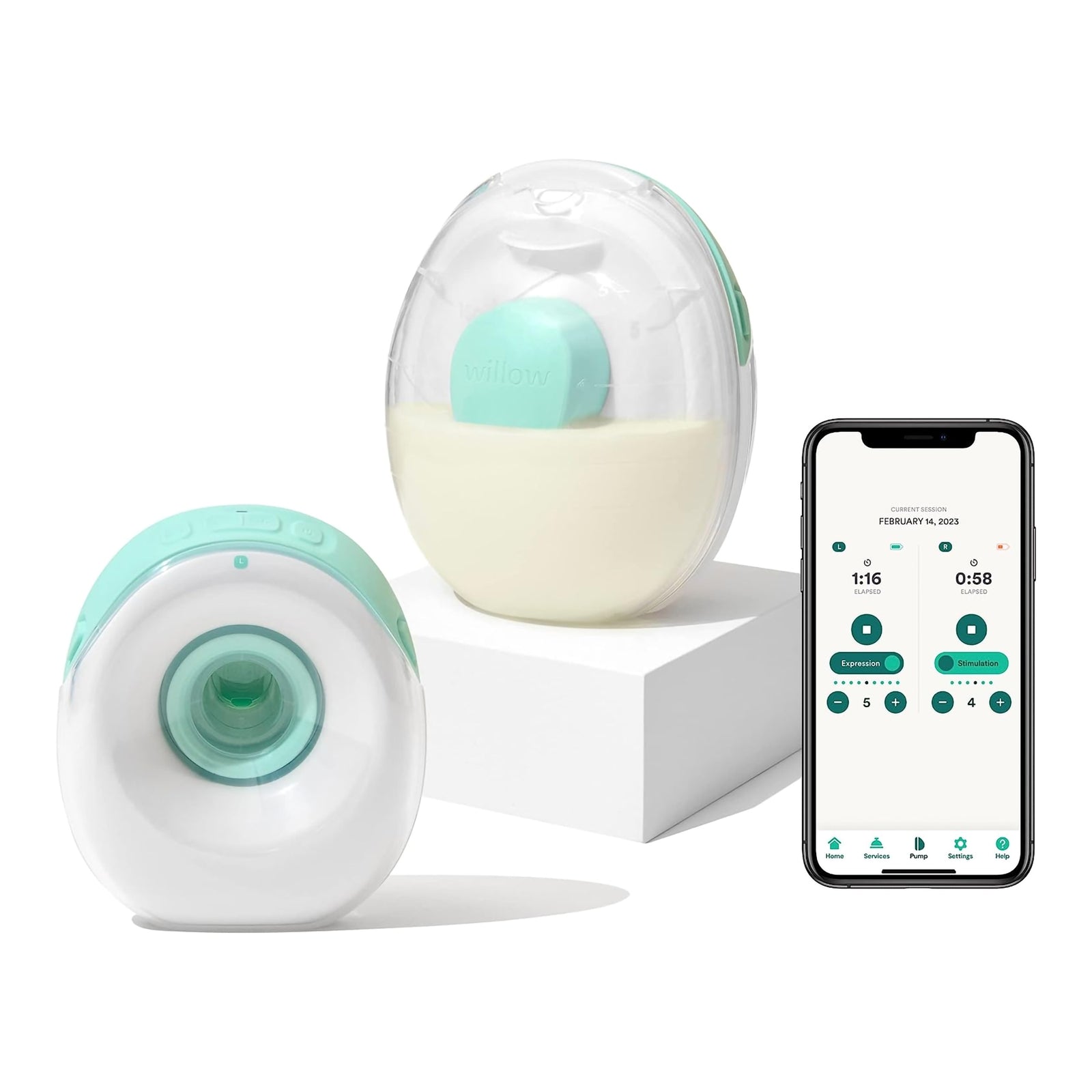 Willow Go Wearable Double Electric Breast Pump Kit