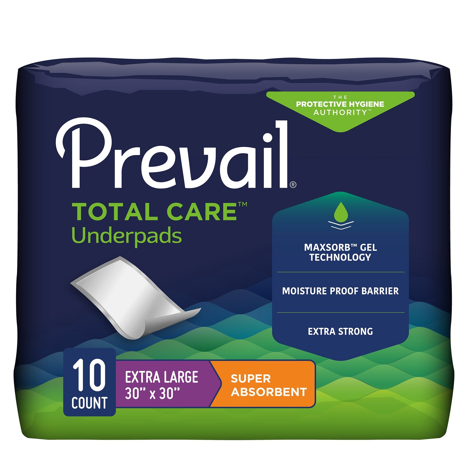 Prevail Total Care Disposable Underpad 30 x 30 Inch