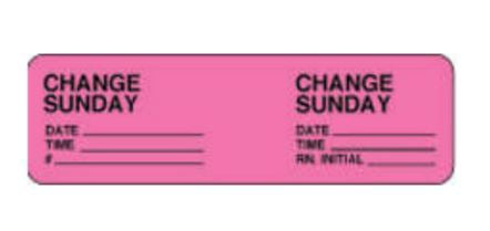 PDC Healthcare Change Label, Sunday, Pink
