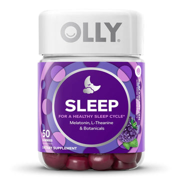 OLLY Sleep L-Theanine Melatonin Botanicals Gummies 50 per Bottle