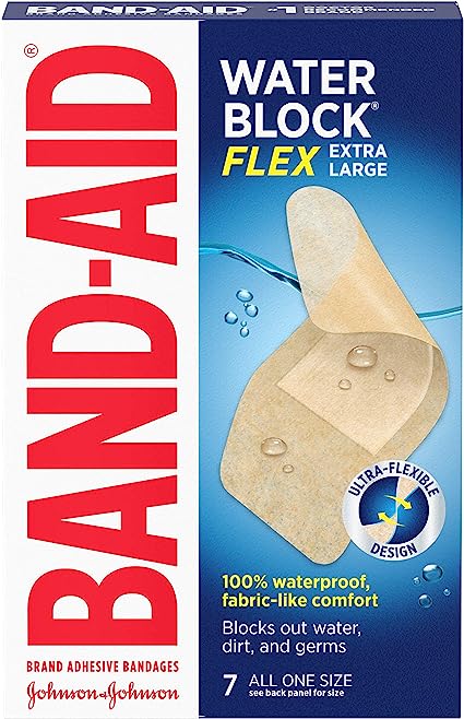 Band-Aid Water Block Flex Extra Large Plastic Tan 1-3/4 x 4 Inch Sterile Bandages