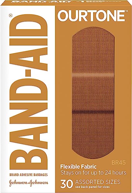 Adhesive Strip Band-Aid Our Tone Fabric Brown 1 X 3 Inch / 3/4 X 3 Inch / 5/8 X 2-1/4 Inch Sterile