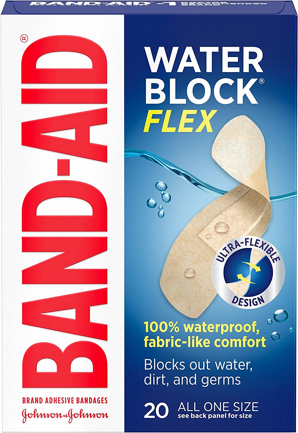 Band-Aid Water Block Flex Fabric Tan 7/8 x 2-3/4 Inch Sterile Bandages