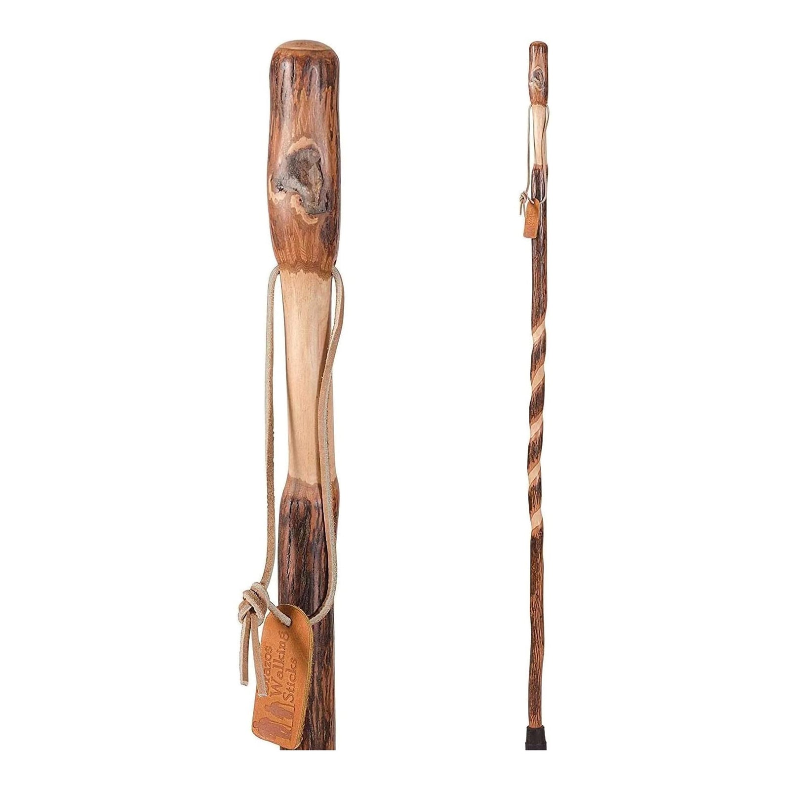 Brazos Twisted Hickory Walking Stick - 58 Inch Height