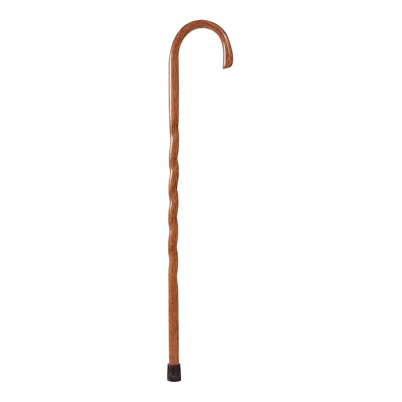 Brazos Twisted Oak Crook Neck Wood Cane - 37 Inch, Red