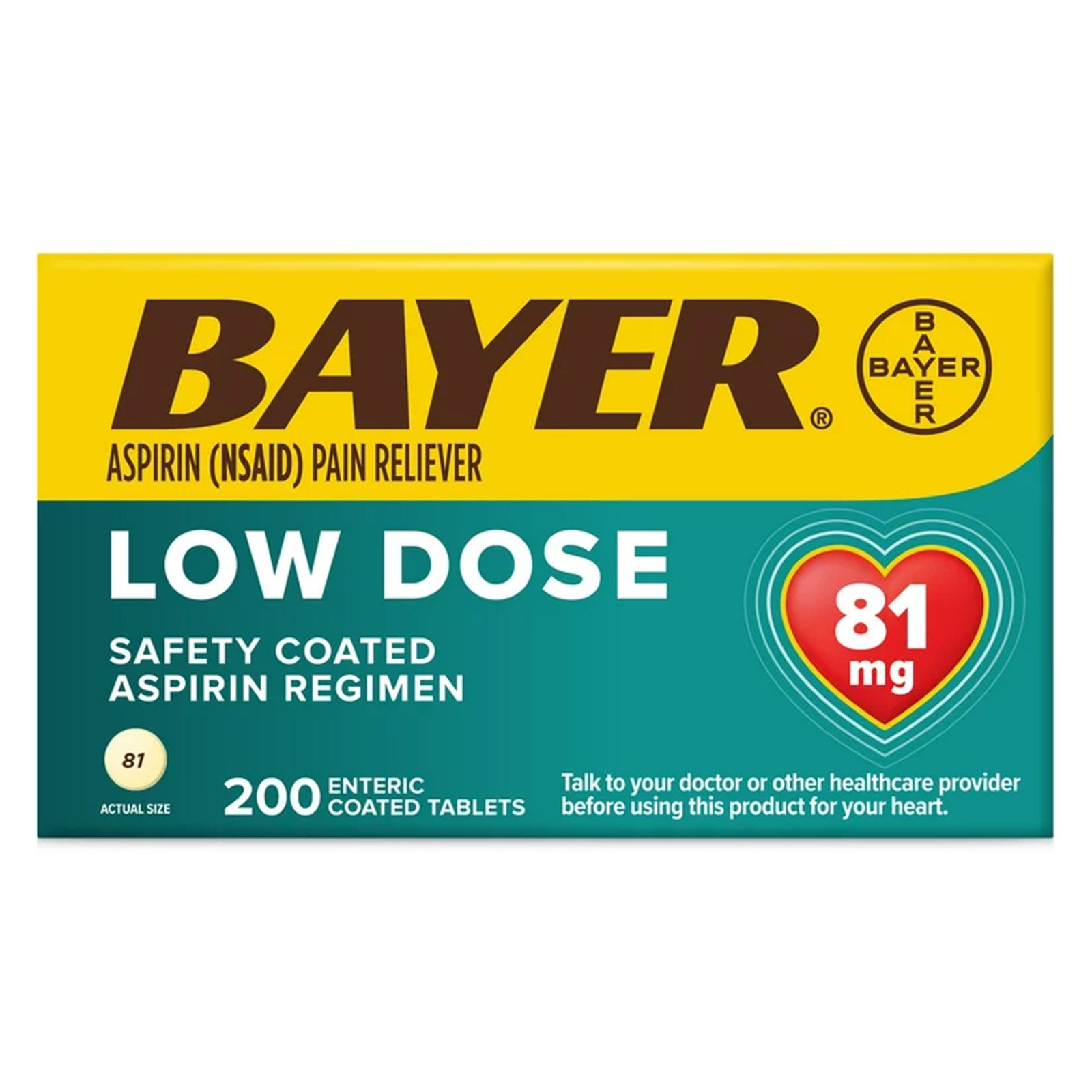 Bayer Aspirin Low Dose 81 mg Tablets