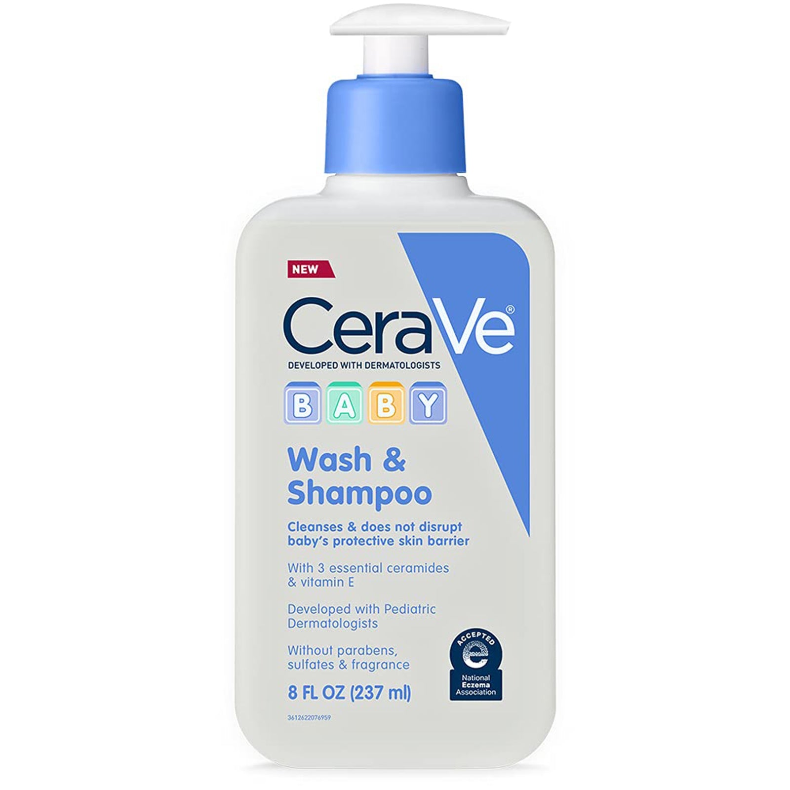 CeraVe Baby Shampoo and Body Wash 8 oz Pump Bottle Unscented