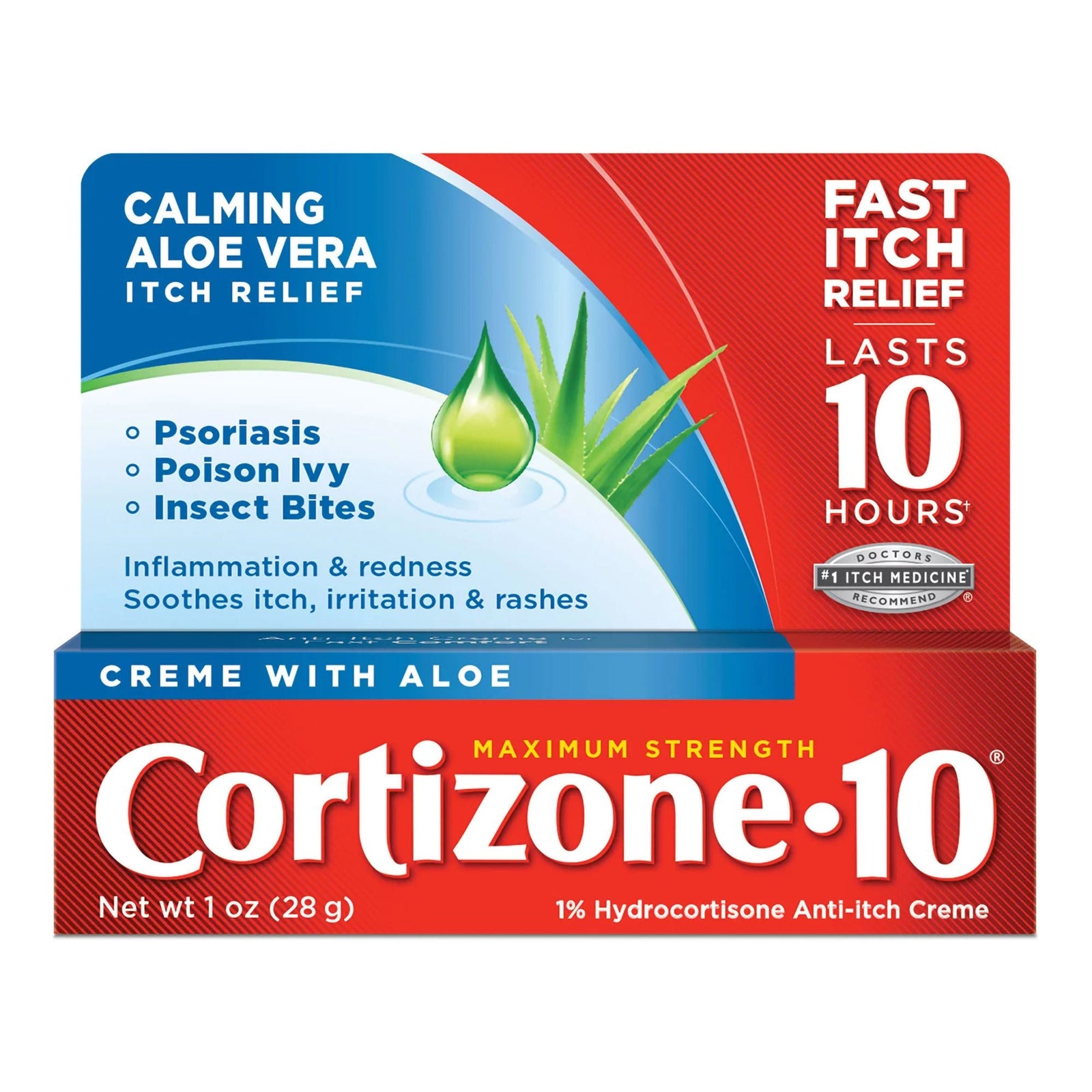 Cortizone-10 Maximum Strength Soothing Aloe Cream, 1 oz