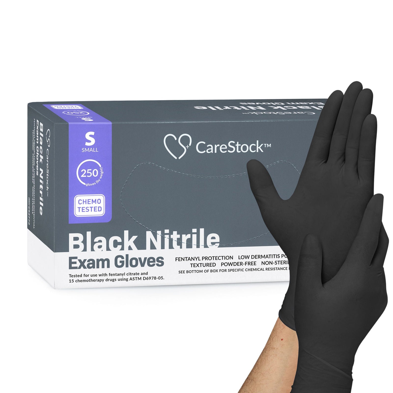 McKesson LDC Nitrile Chemotherapy Exam Gloves, Small, Black
