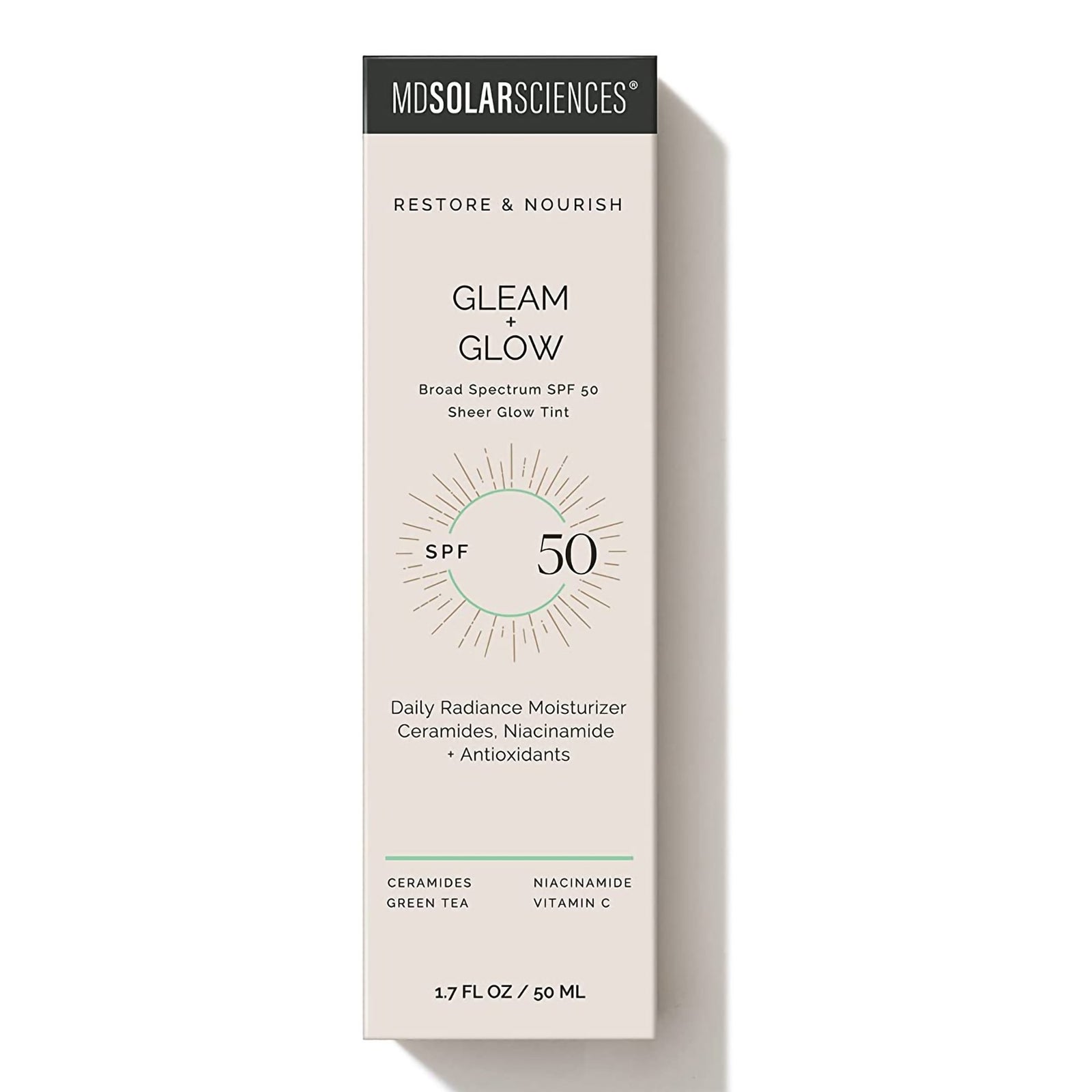 MDSolarsciences™ Gleam + Glow SPF50 Facial Moisturizer with Sunscreen