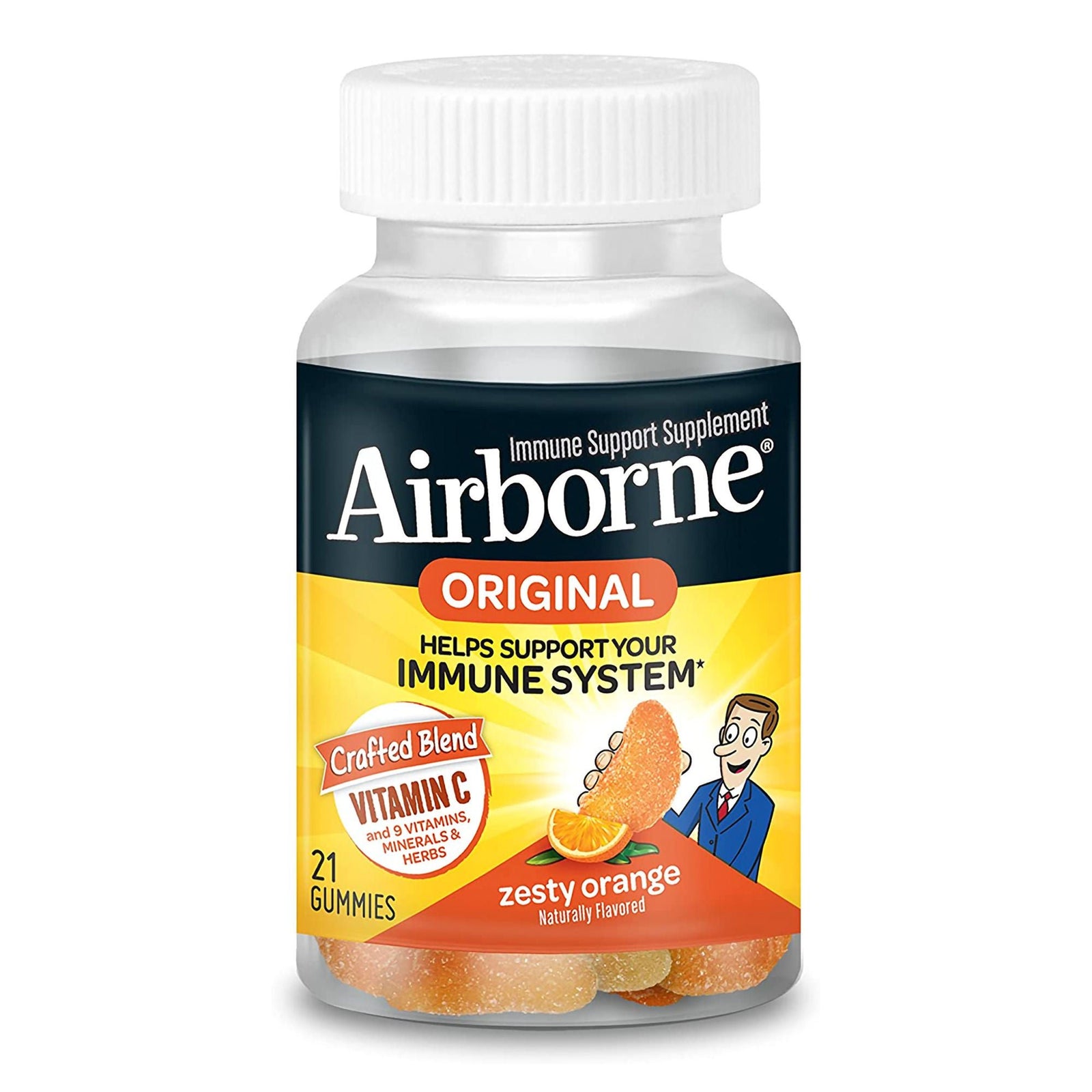 Airborne Original Gummies, Zesty Orange, 21 Count