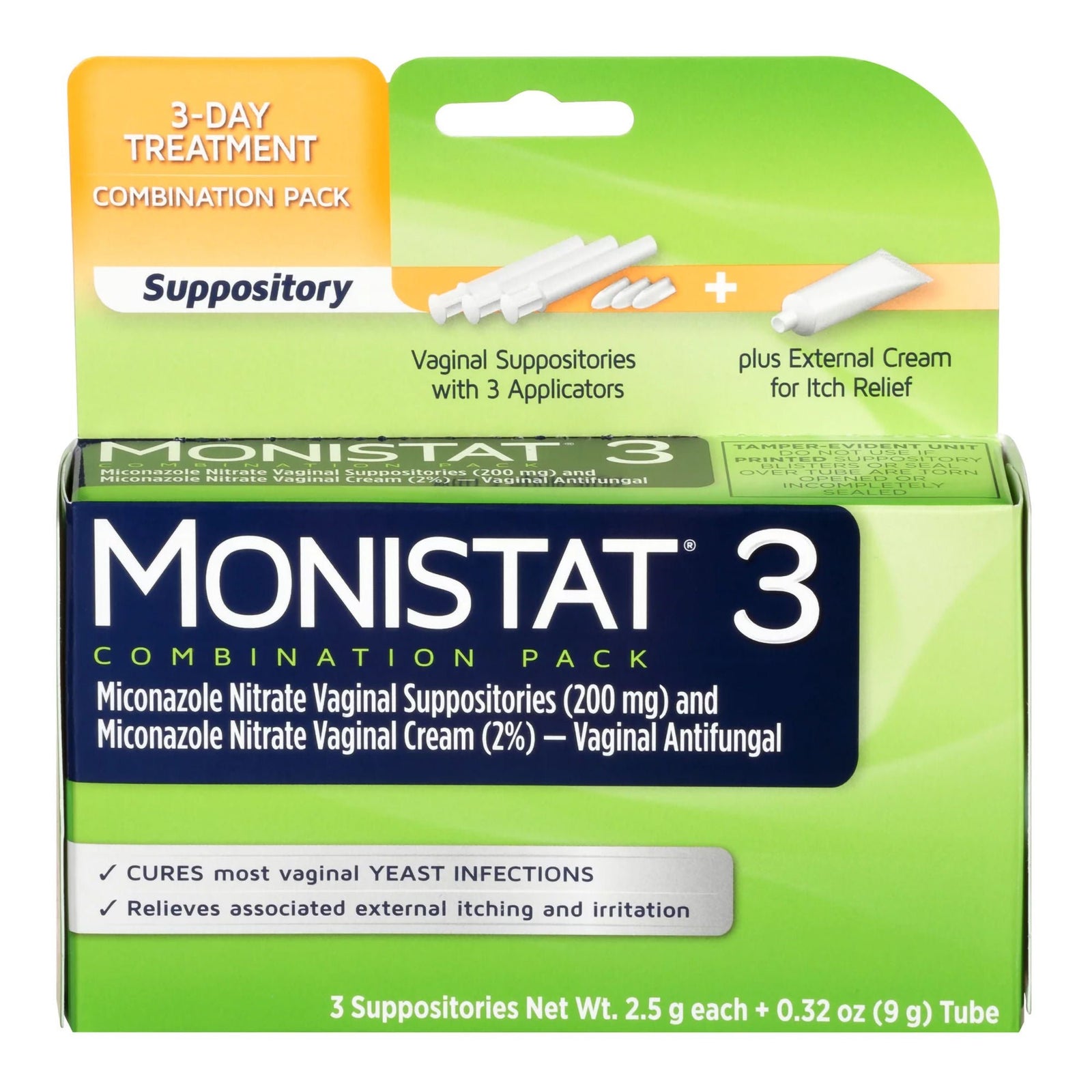 Monistat 3 Combination Pack Vaginal Antifungal, 3-Day Treatment
