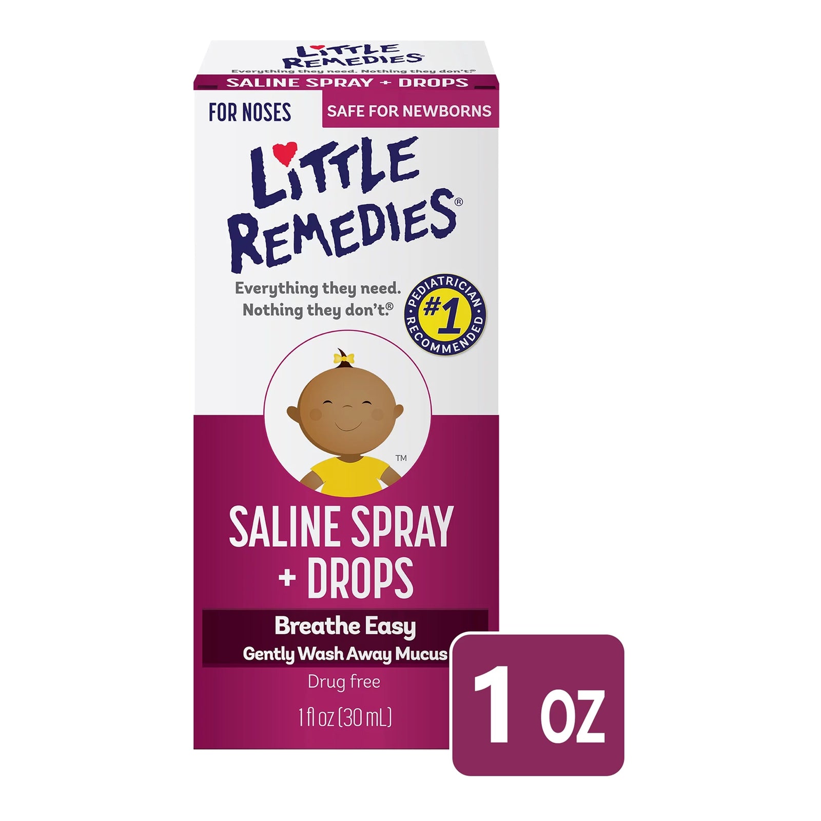 Little Remedies Saline Nasal Spray 0.65% Strength 1 oz.