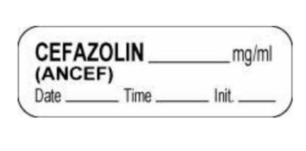PDC Healthcare Cefazolin Anesthesia Label