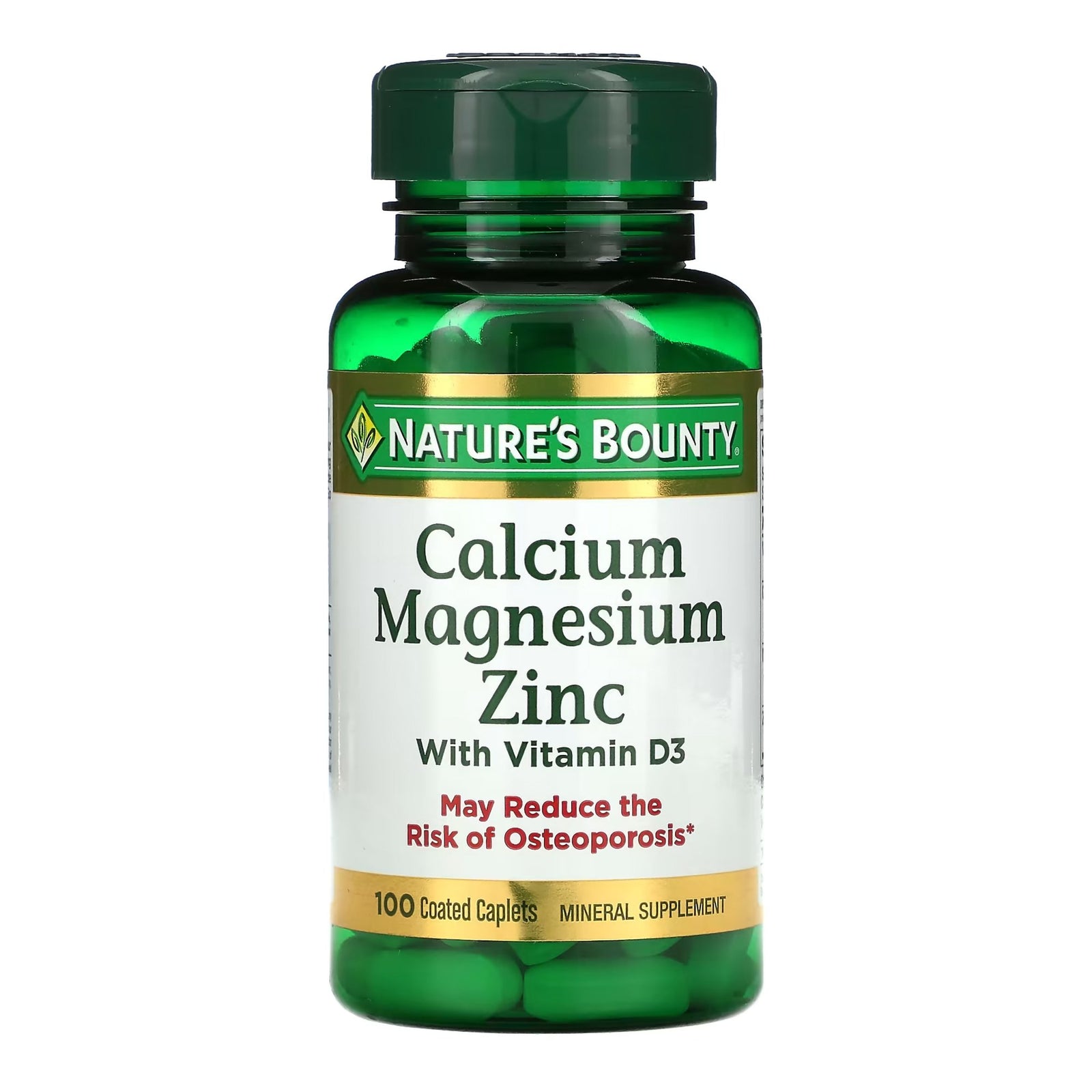 Nature's Bounty® Calcium Magnesium Zinc Capsules, 100 per Bottle