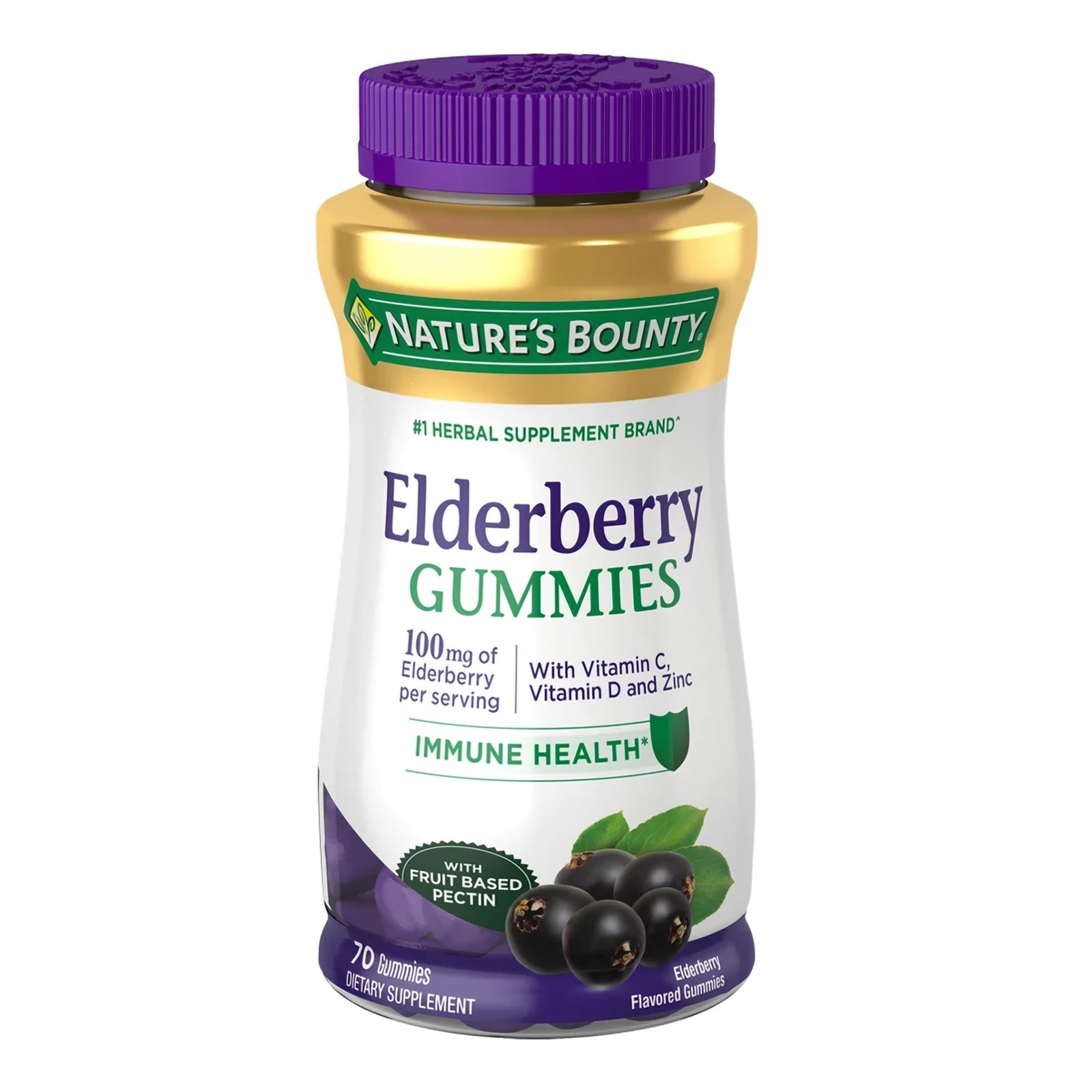 Nature's Bounty Elderberry Gummy Supplement 70 per Bottle