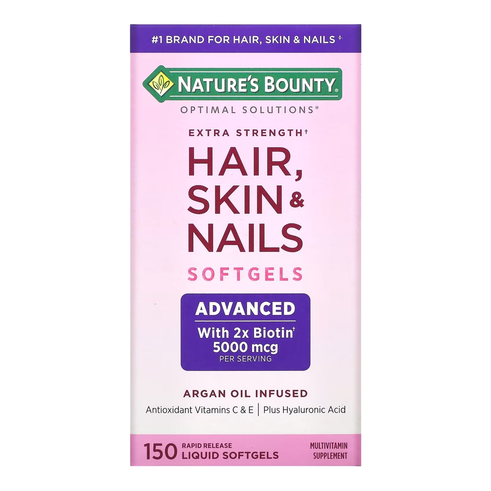 Nature's Bounty Skin & Hair Supplement Softgels, 150 Count