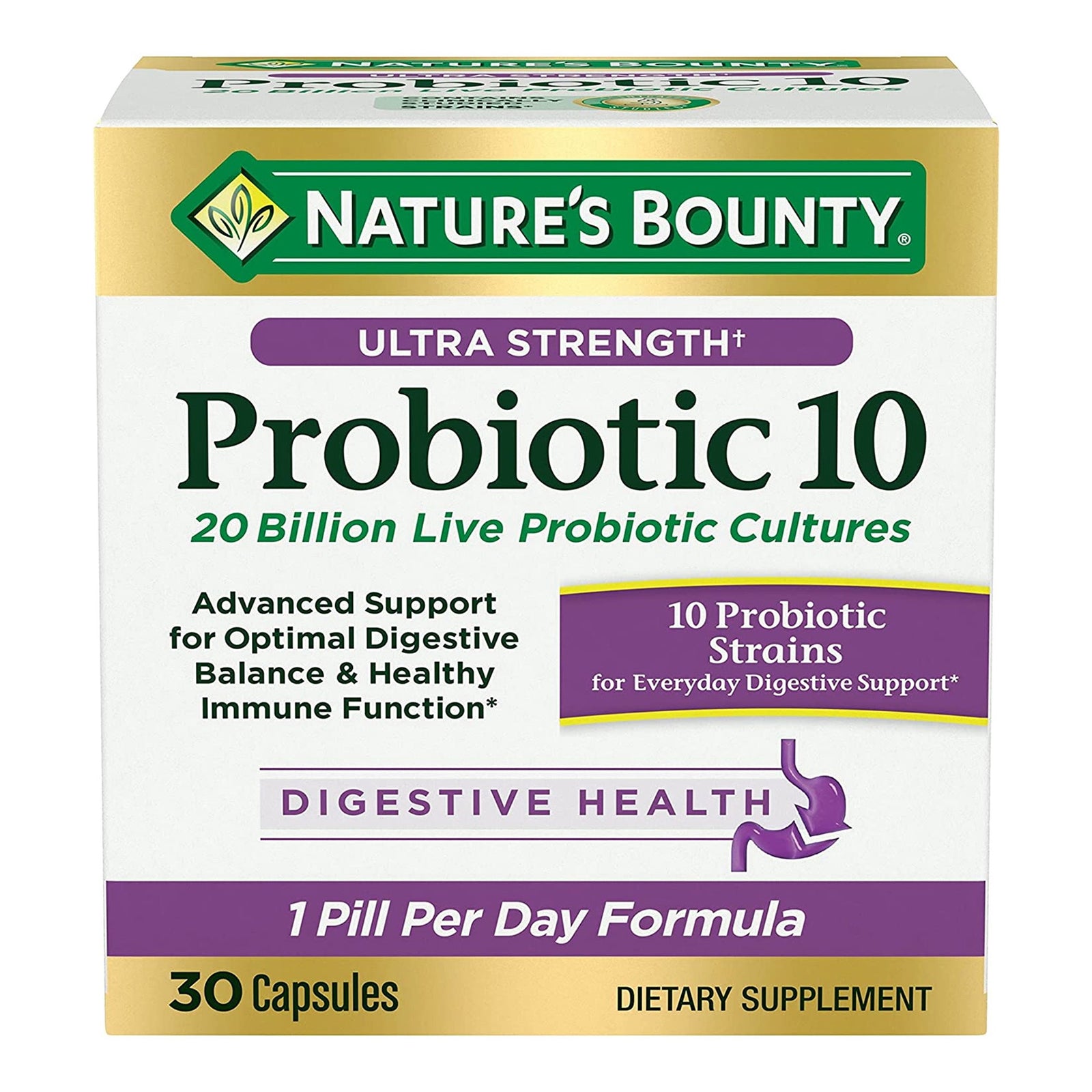 Nature's Bounty Ultra Strength Probiotic 10 Capsules 30 Count