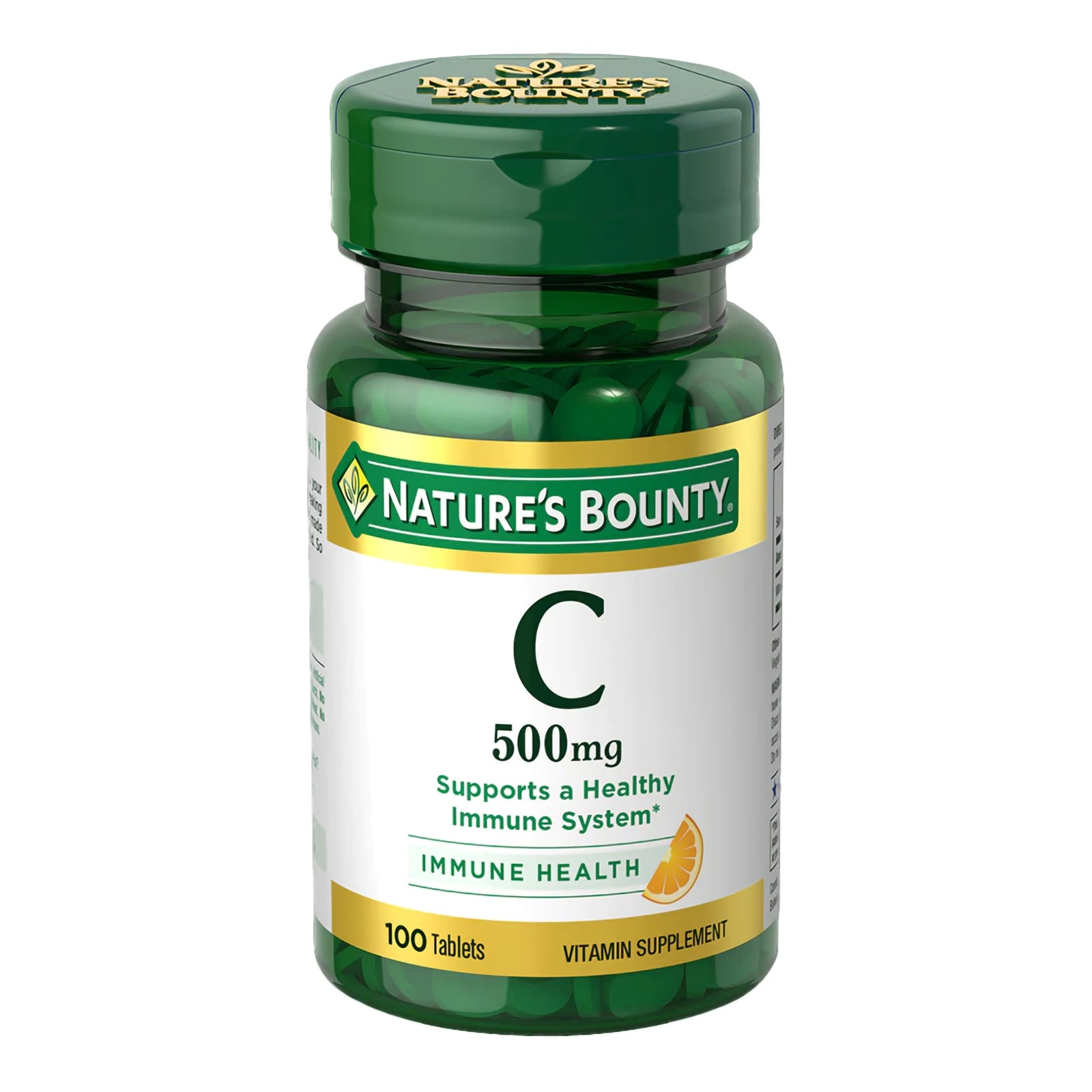 Nature's Bounty Vitamin C 500 mg Tablets, 100 per Bottle