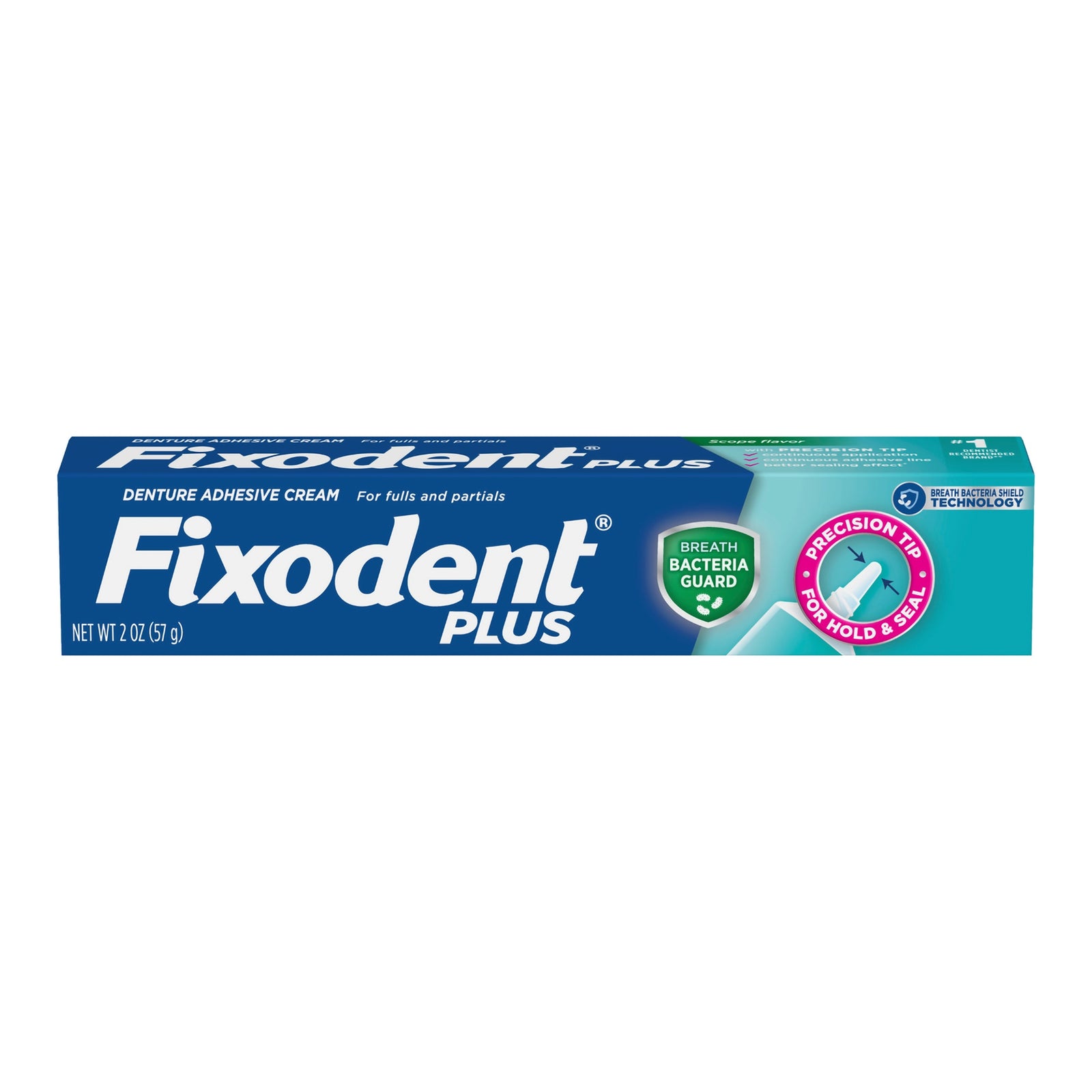 Fixodent Plus Breath Bacteria Guard Denture Adhesive Cream 2 oz.