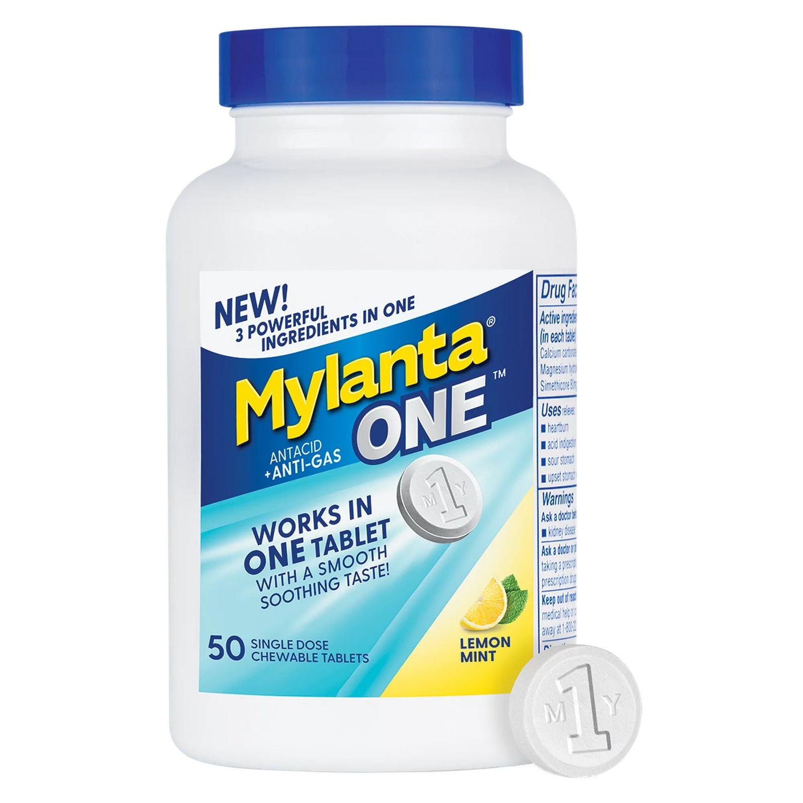 Mylanta One Lemon Mint Tablets
