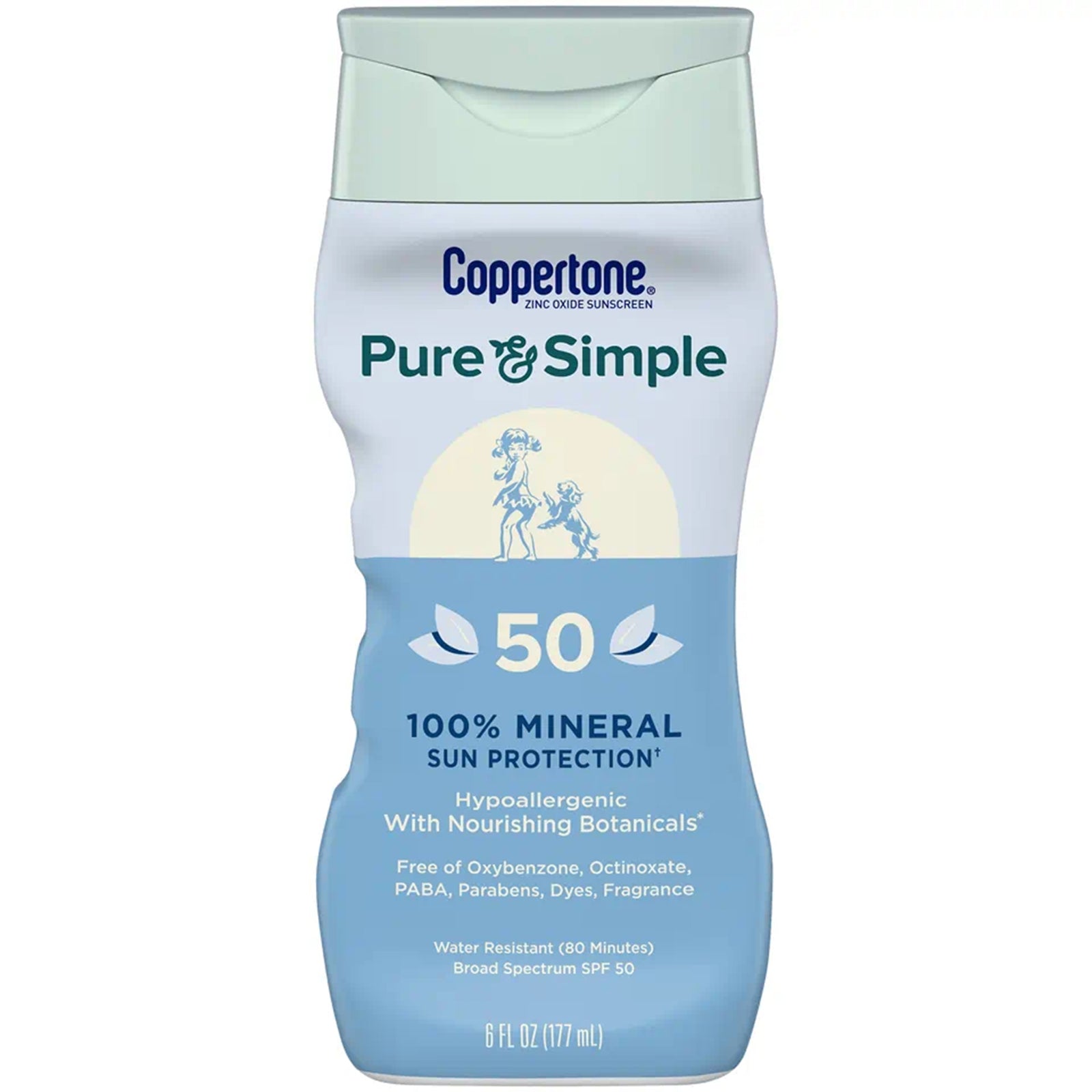 Coppertone Pure and Simple SPF 50 Sunscreen Lotion 6 oz