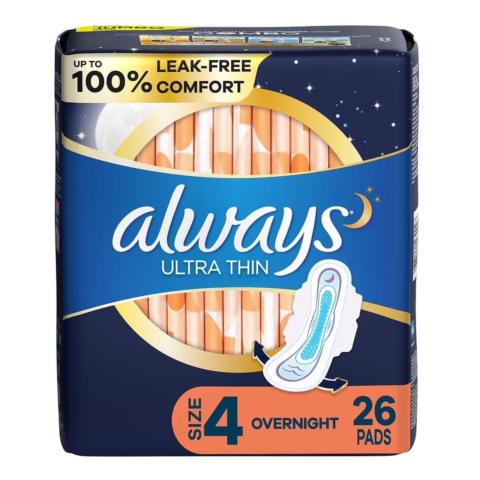 Always® Ultra Thin Overnight Feminine Pads with Wings