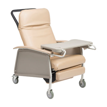 Drive Bariatric Recliner with 5 Inch Casters - Tan Vinyl
