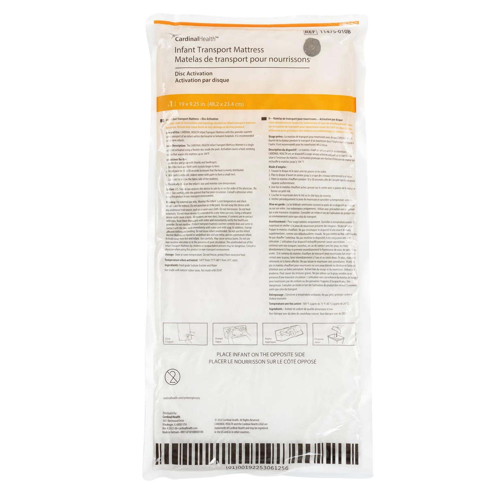 Porta-Warm Infant Transport Mattress 9-1/4 Inch W x 19 Inch L