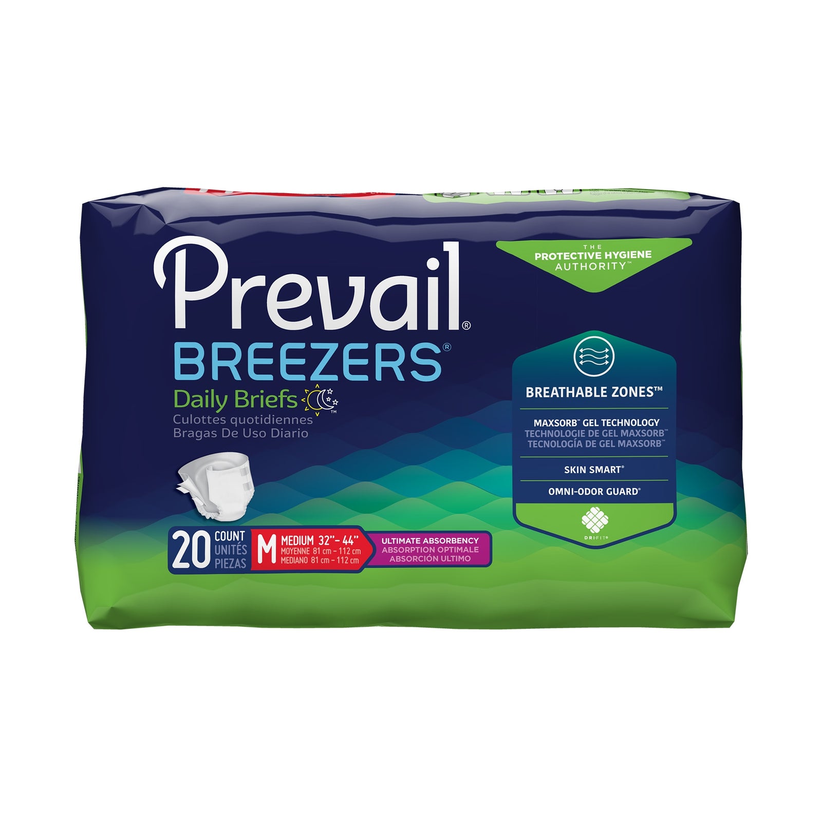 Prevail Breezers Adult Medium Incontinence Briefs - Heavy Absorbency