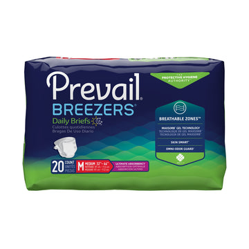 Prevail Breezers Adult Medium Incontinence Briefs - Heavy Absorbency