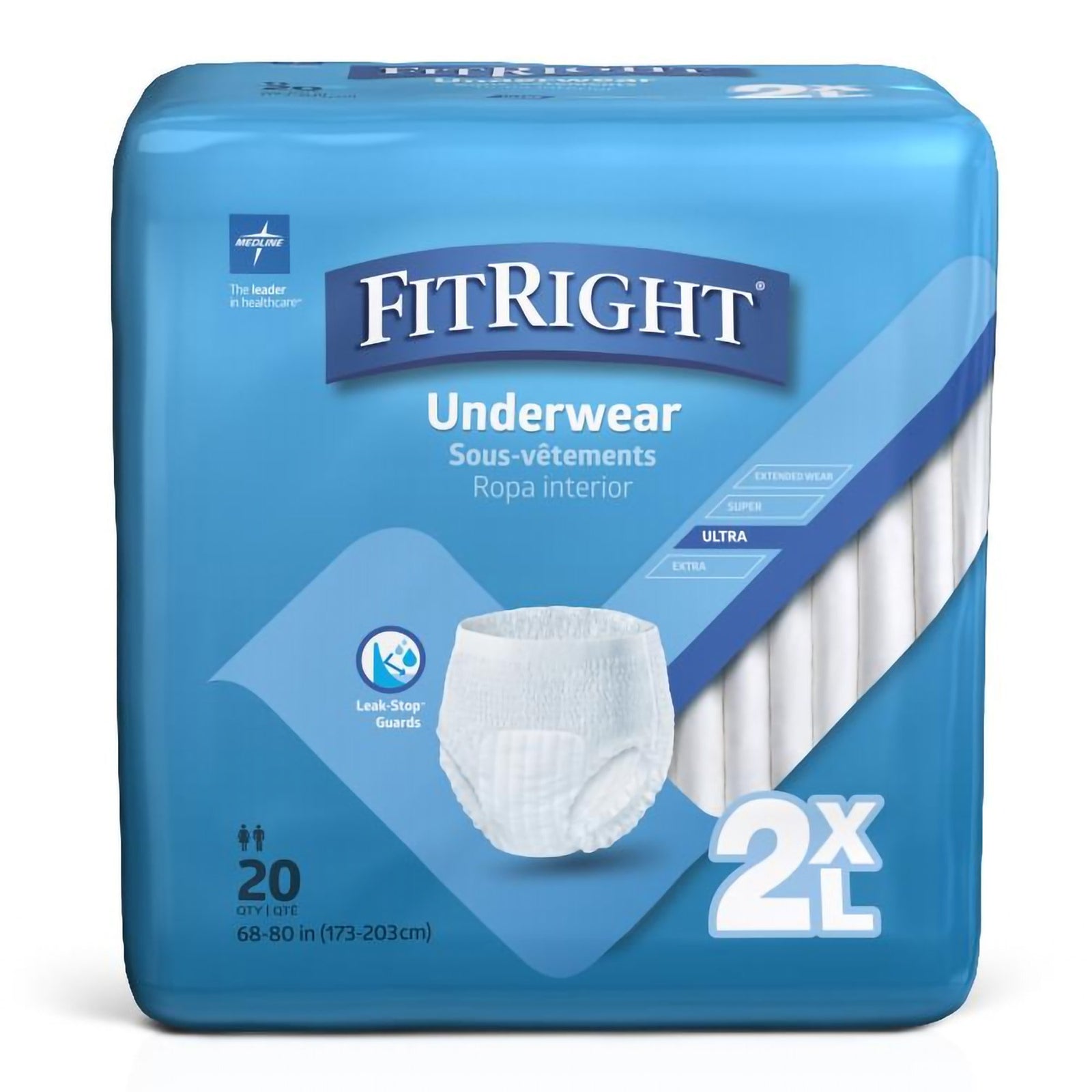 FitRight® Bariatric Absorbent Underwear 2X-Large Heavy Absorbency