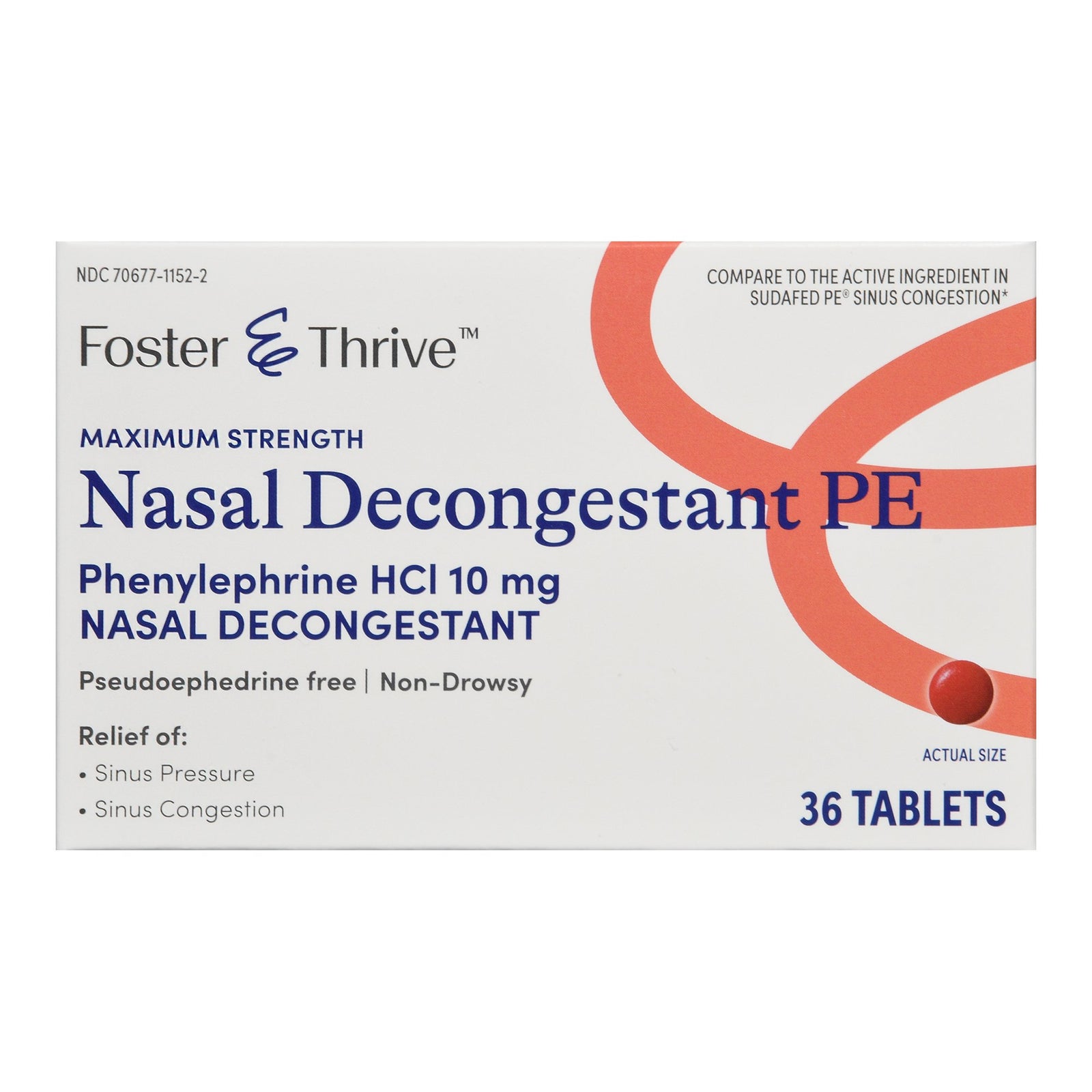 Foster & Thrive Sinus Relief Phenylephrine HCl 10 mg Tablets